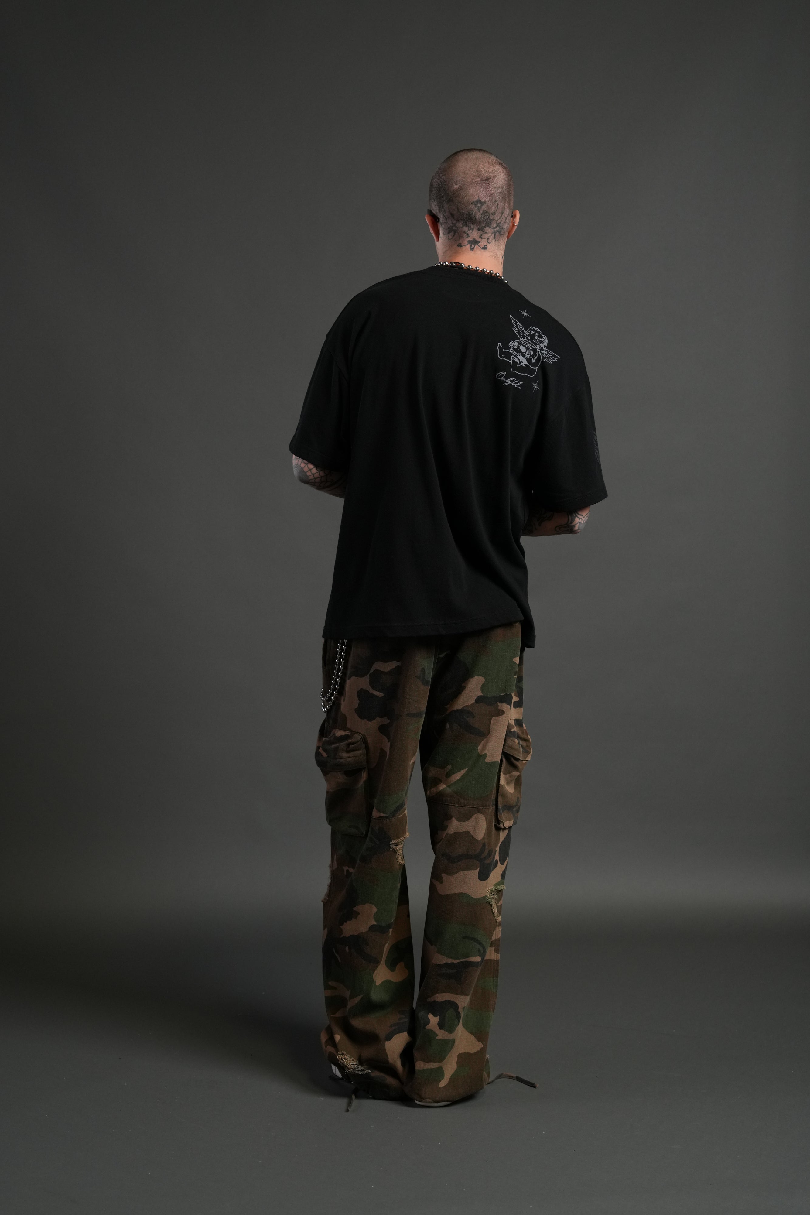 Fallen Cherub Unisex "Premium" Oversized Tee in Black