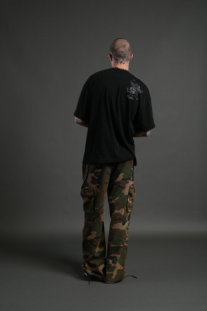 Fallen Cherub Unisex "Premium" Oversized Tee in Black