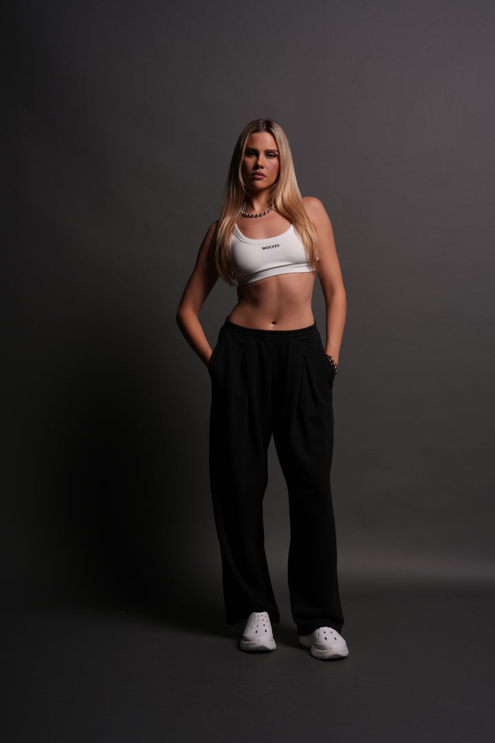 Chopper Appliqué "Yara" Pleated Sweat Pants V2 in Black