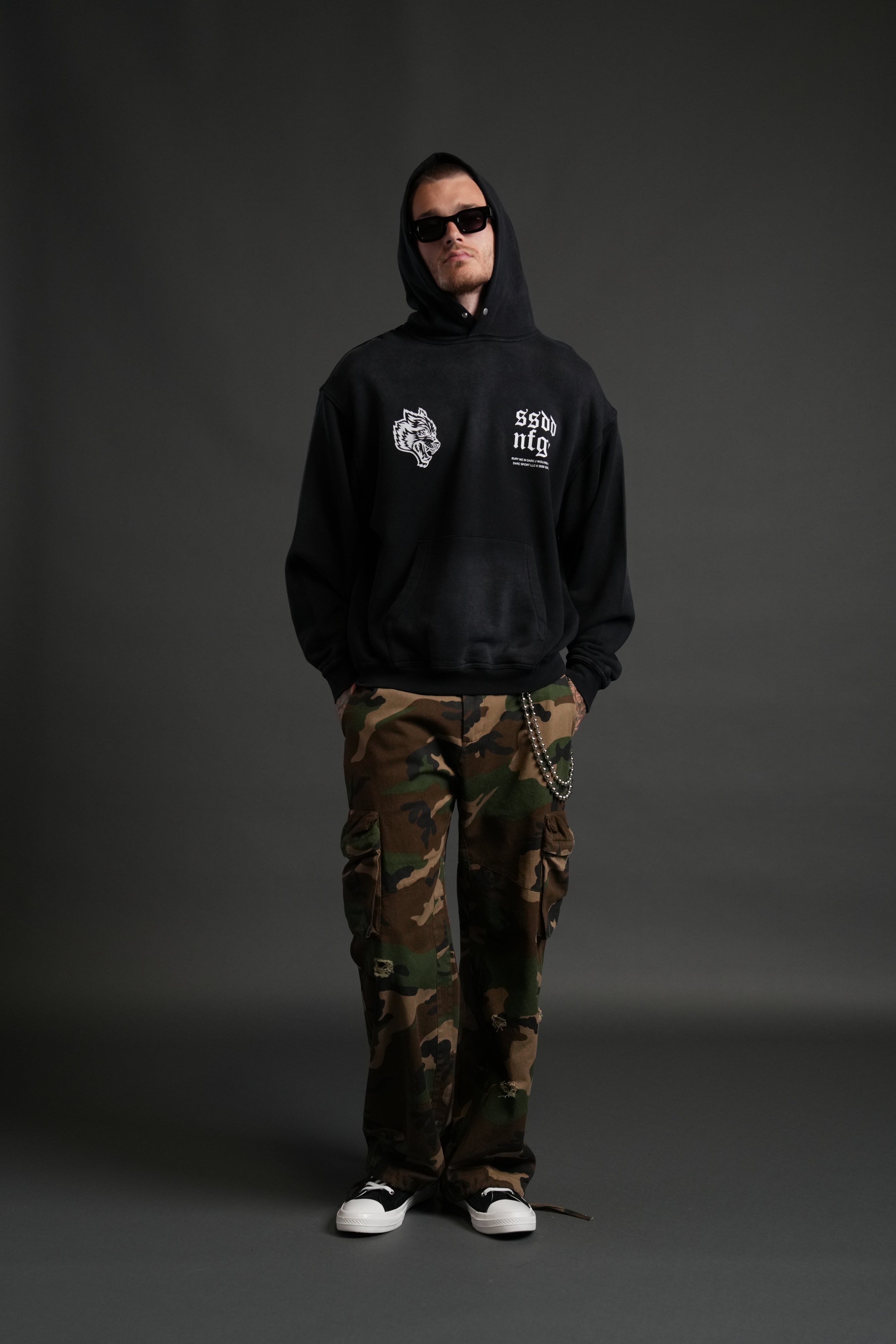 Darc Storm "Pierce" Hoodie in Black Drift Wash