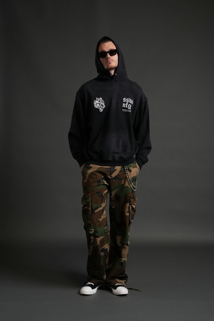 Darc Storm "Pierce" Hoodie in Black Drift Wash