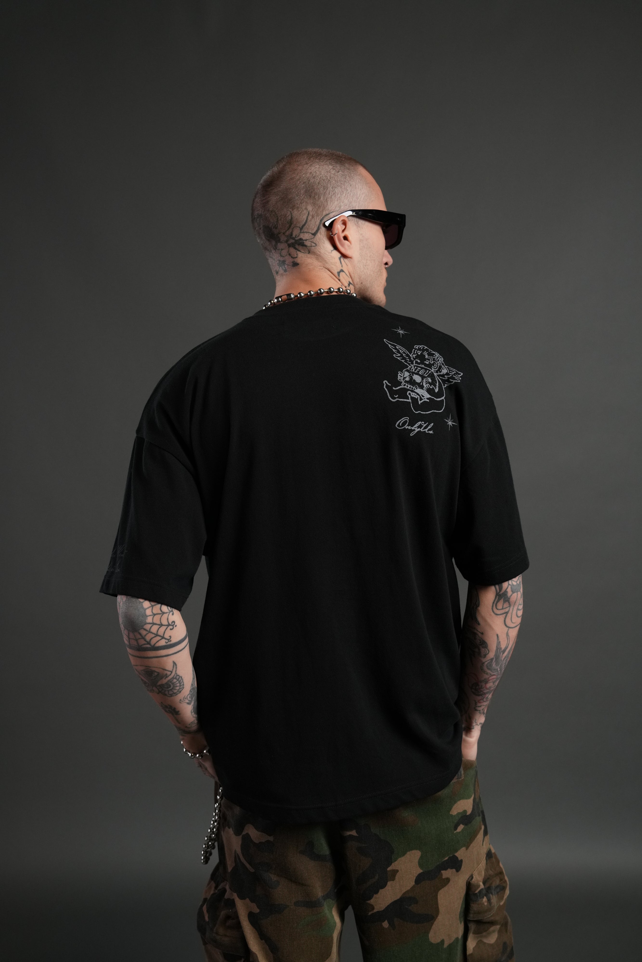 Fallen Cherub Unisex "Premium" Oversized Tee in Black