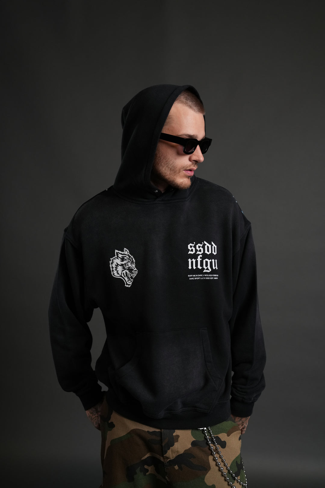 Darc Storm "Pierce" Hoodie in Black Drift Wash