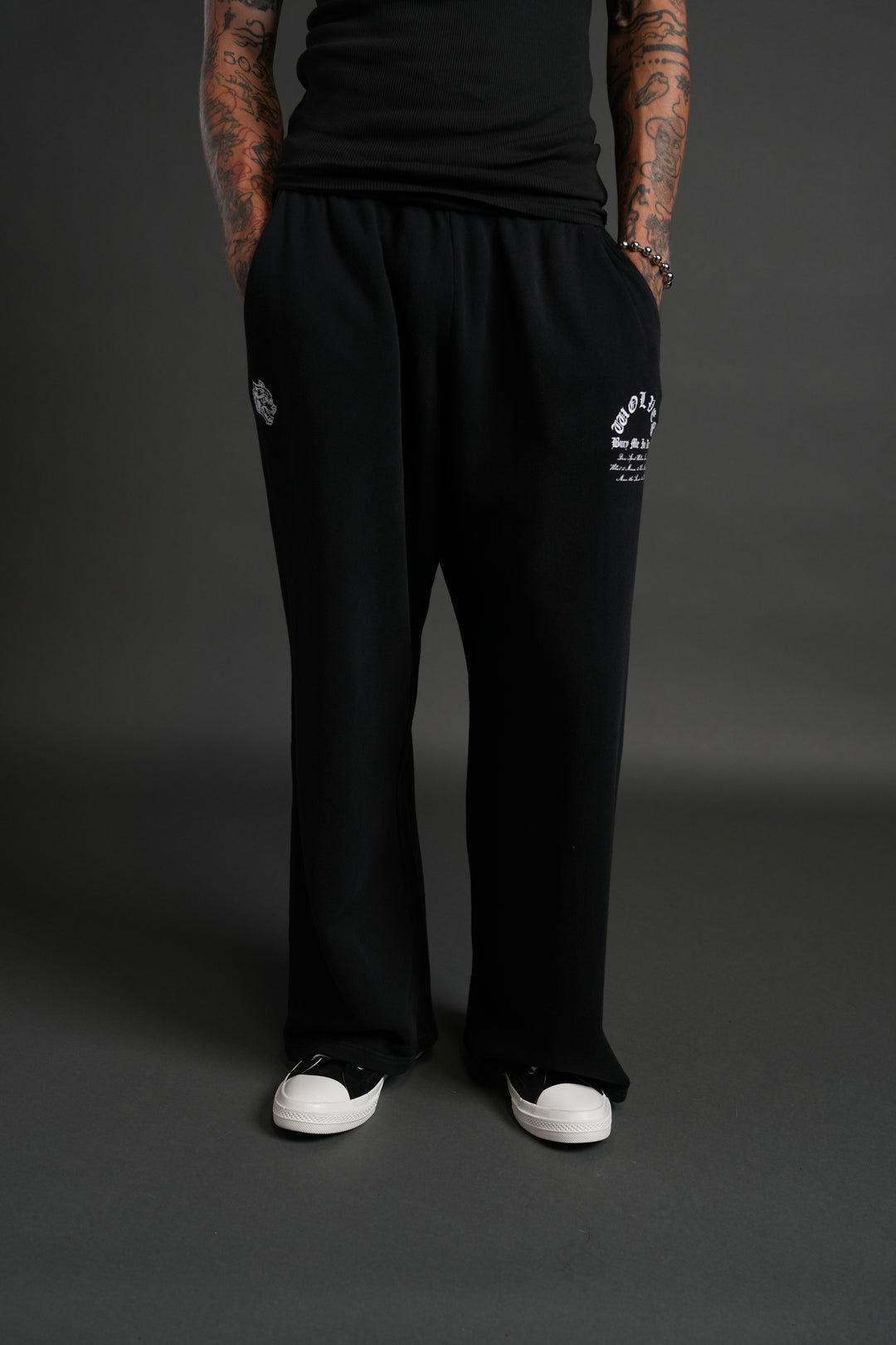 Bury Me in Darc Chopper Lennox Sweat Pants in Black Sun Wash