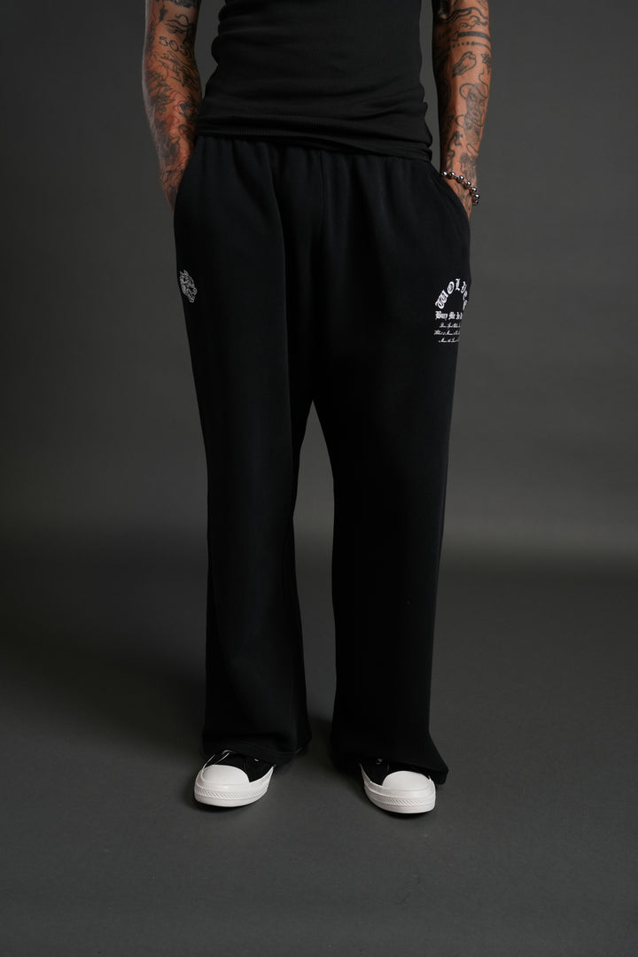 Bury Me in Darc Chopper Lennox Sweat Pants in Black Sun Wash