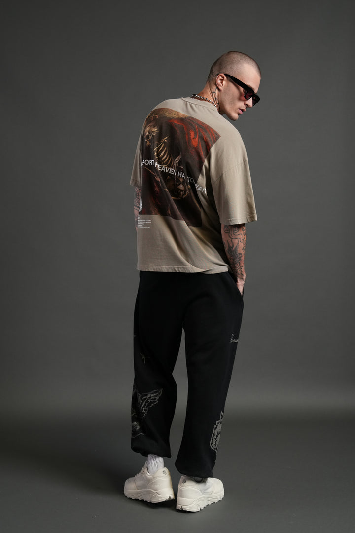 Sacred Flash Lightweight Lounger Sweat Pants in Black Drift Wash