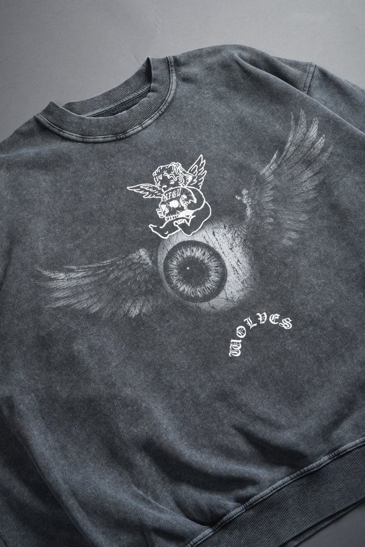 Flight Club London Crewneck in Wolf Gray