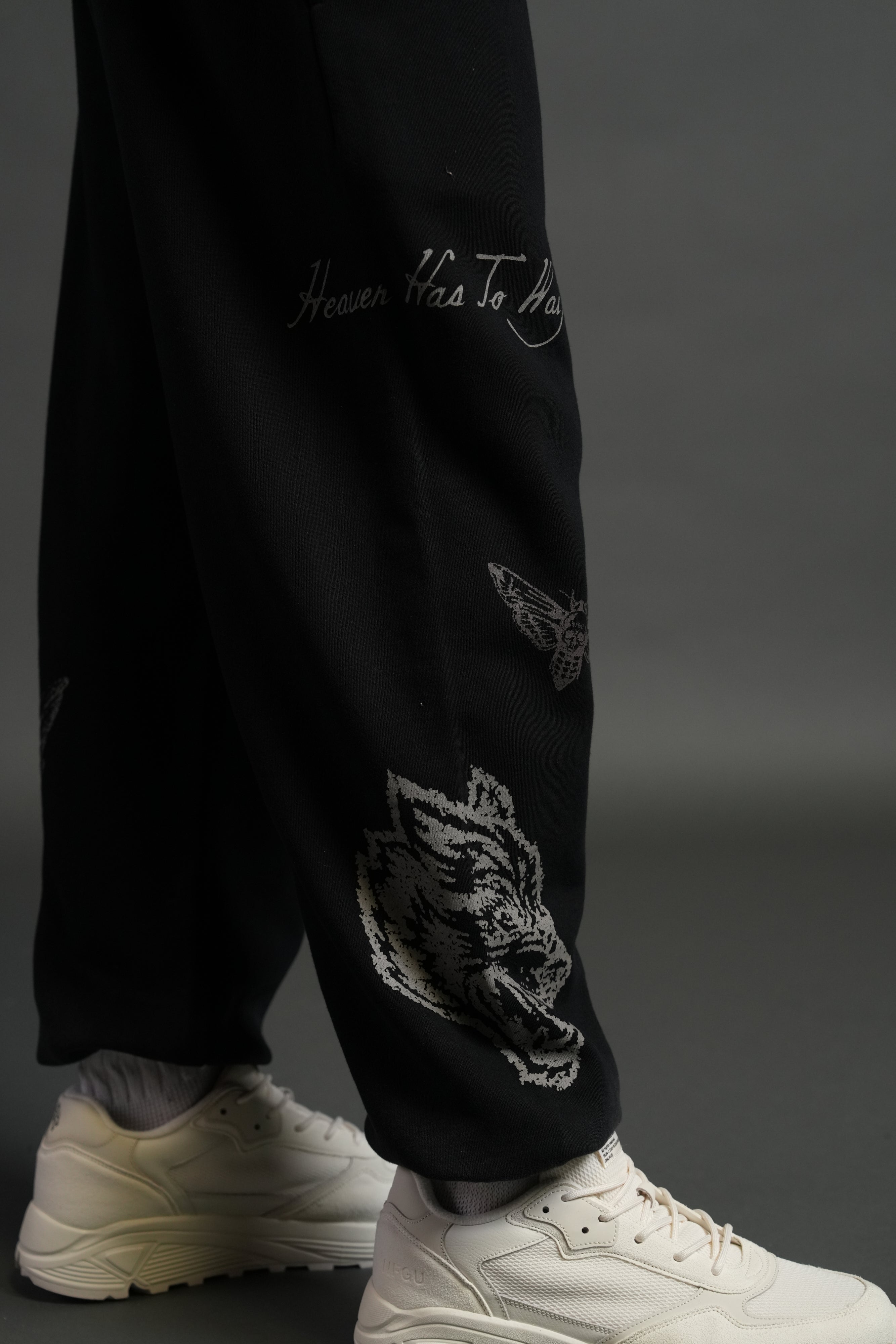 Sacred Flash Lightweight Lounger Sweat Pants in Black Drift Wash