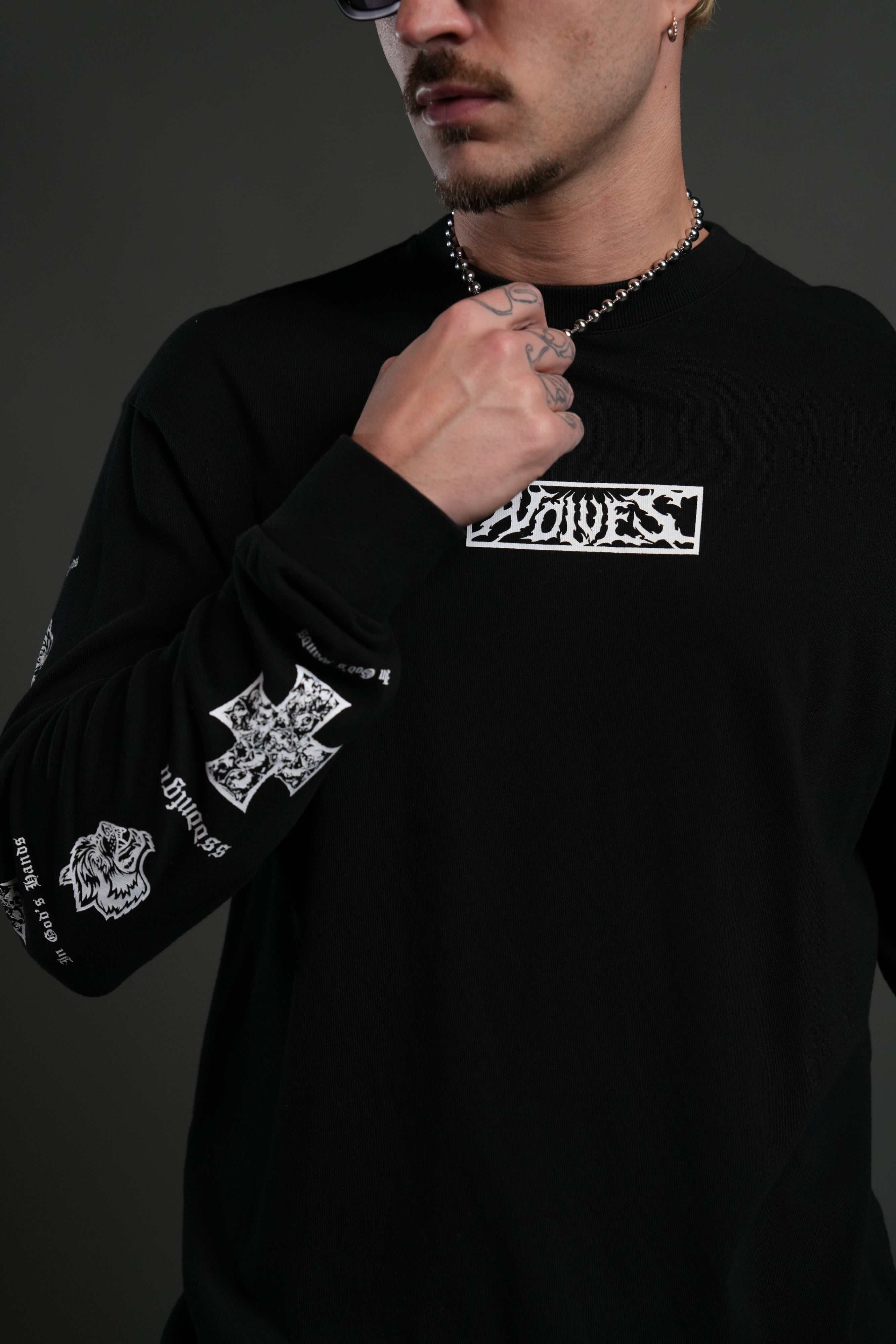 Iron Wolf Pack "Premium" L/S Tee in Black