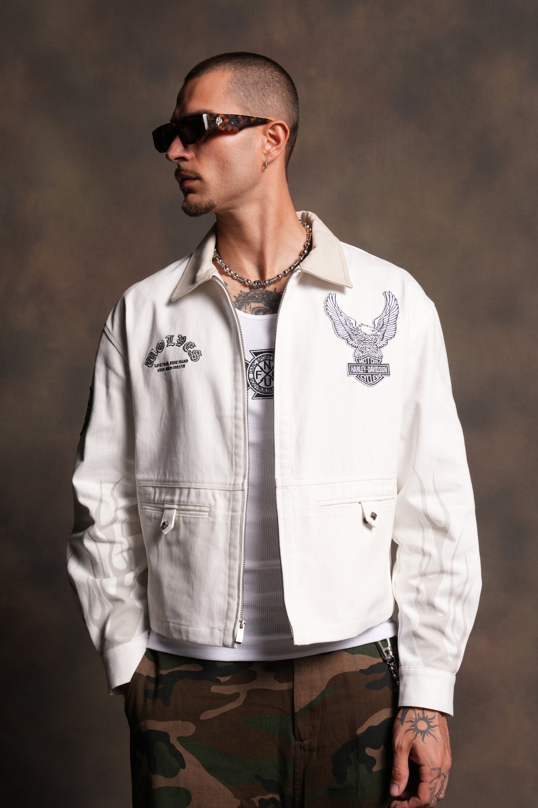 Shadow Ronin Redford Shirt Jacket in Cream