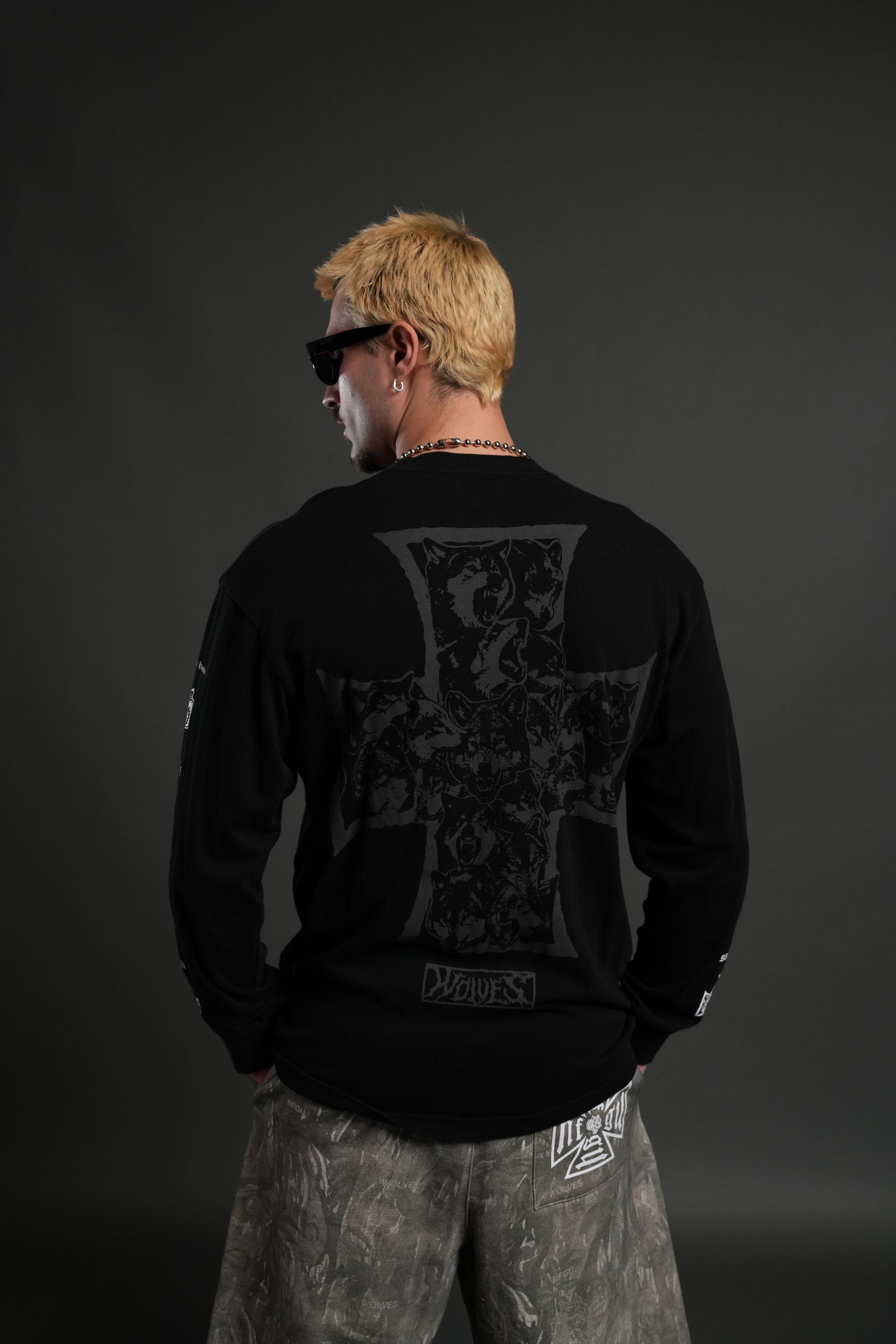 Iron Wolf Pack "Premium" L/S Tee in Black