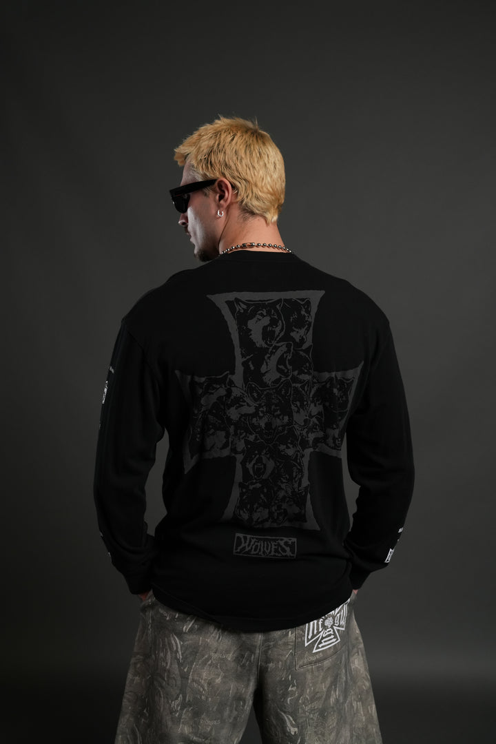 Iron Wolf Pack "Premium" L/S Tee in Black