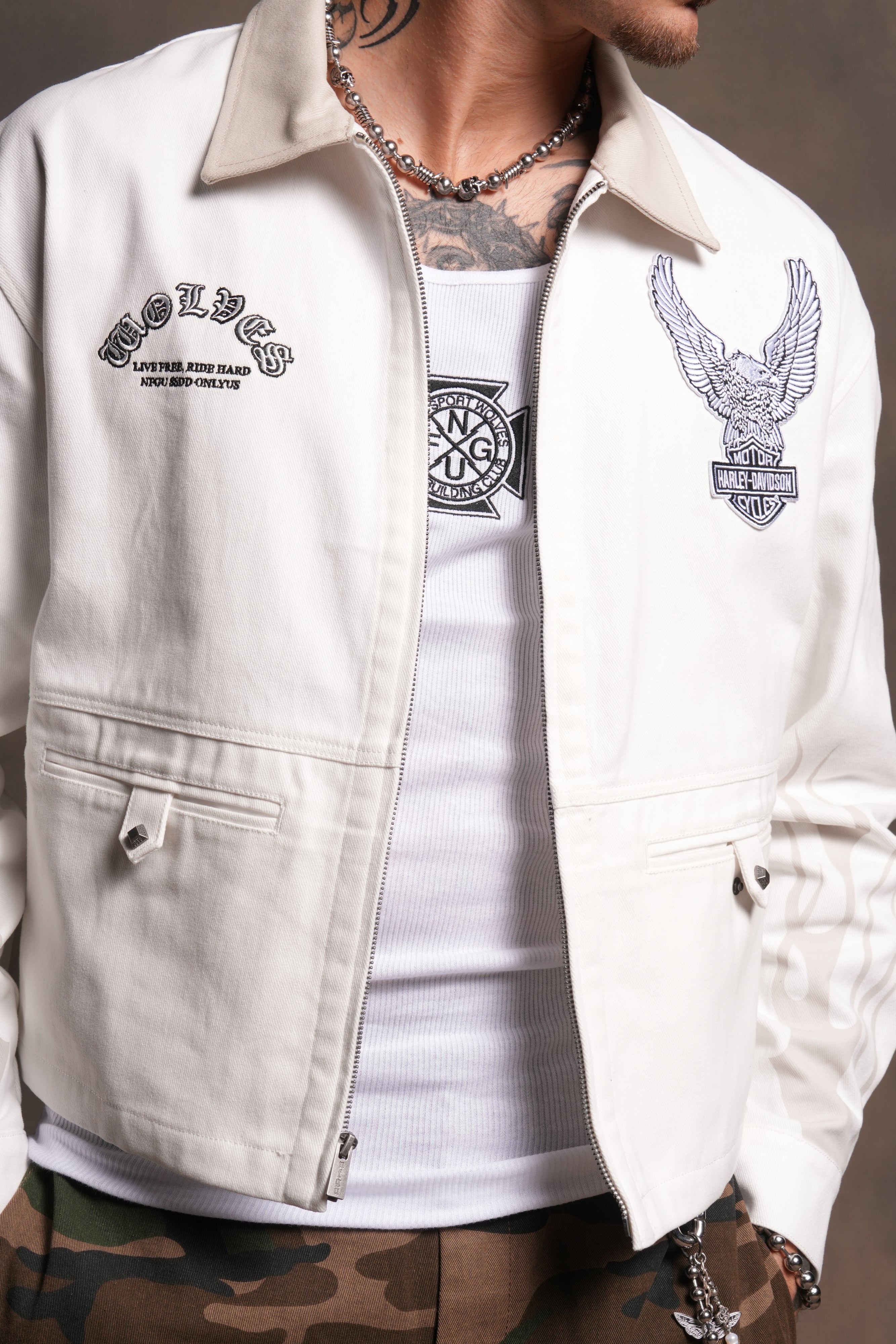 Shadow Ronin Redford Shirt Jacket in Cream