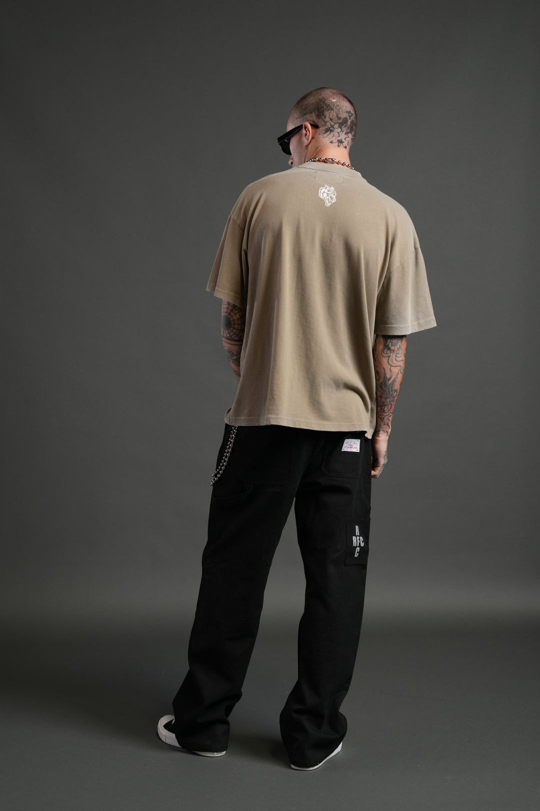 Shielded Heart Unisex "Premium" Oversized Tee in Taupe