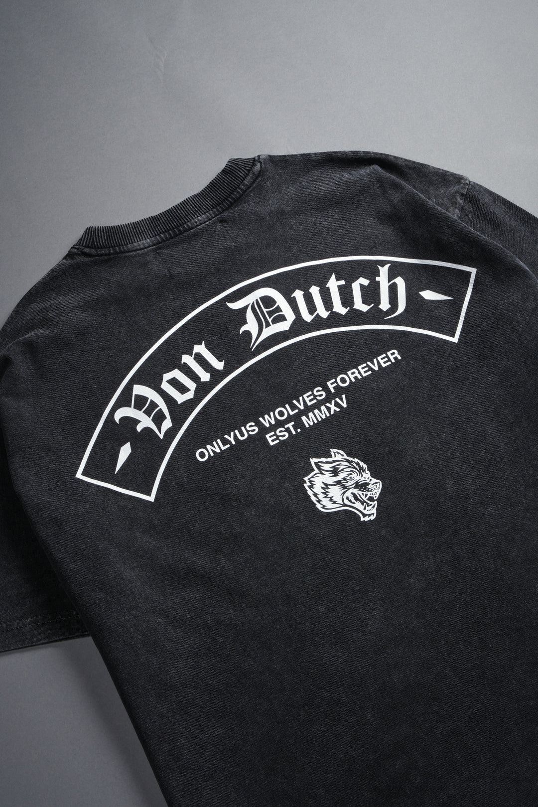 Darc Covenant Grunge Mid-Length Raw Hem Tee in Black