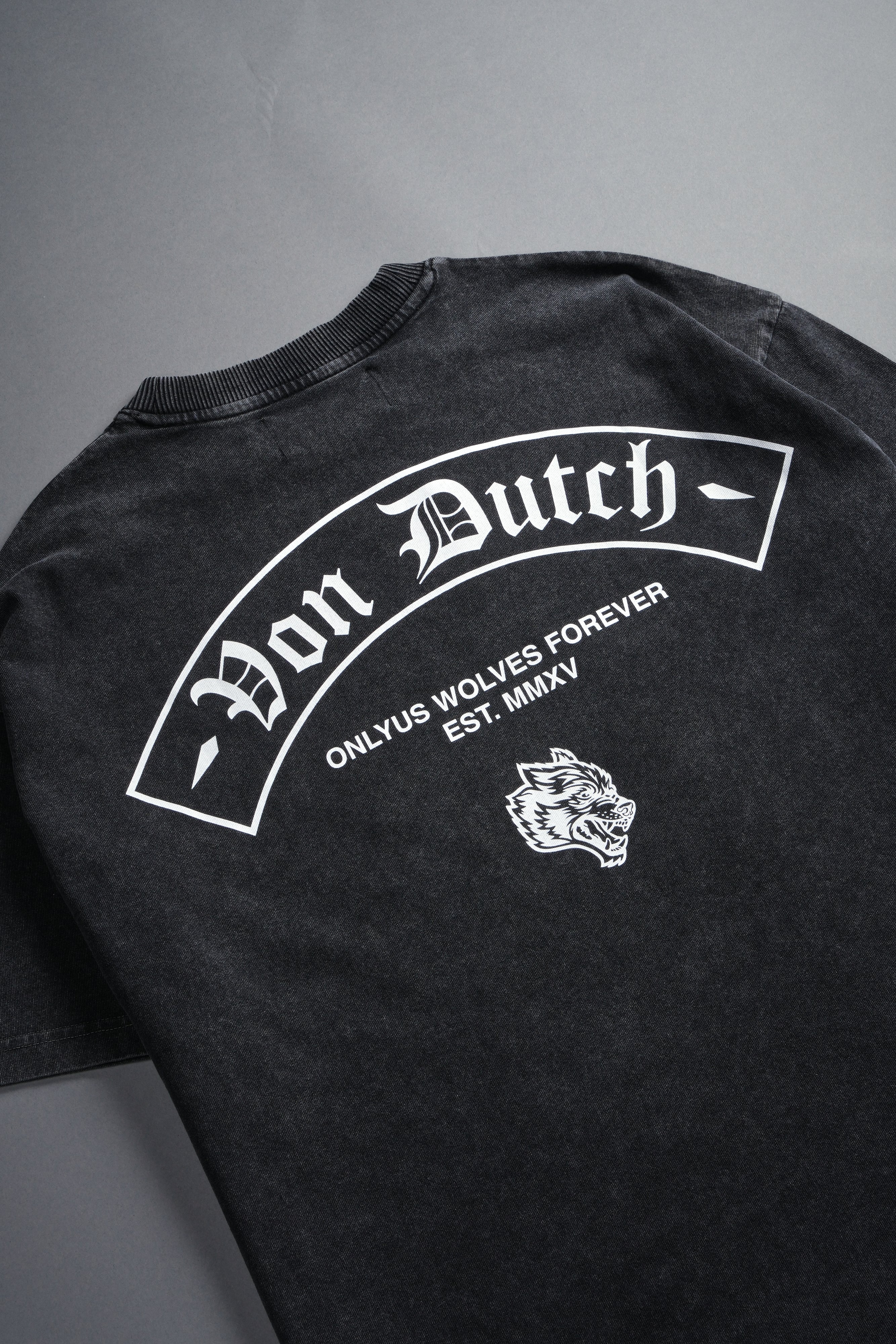 Darc Covenant Grunge Mid-Length Raw Hem Tee in Black