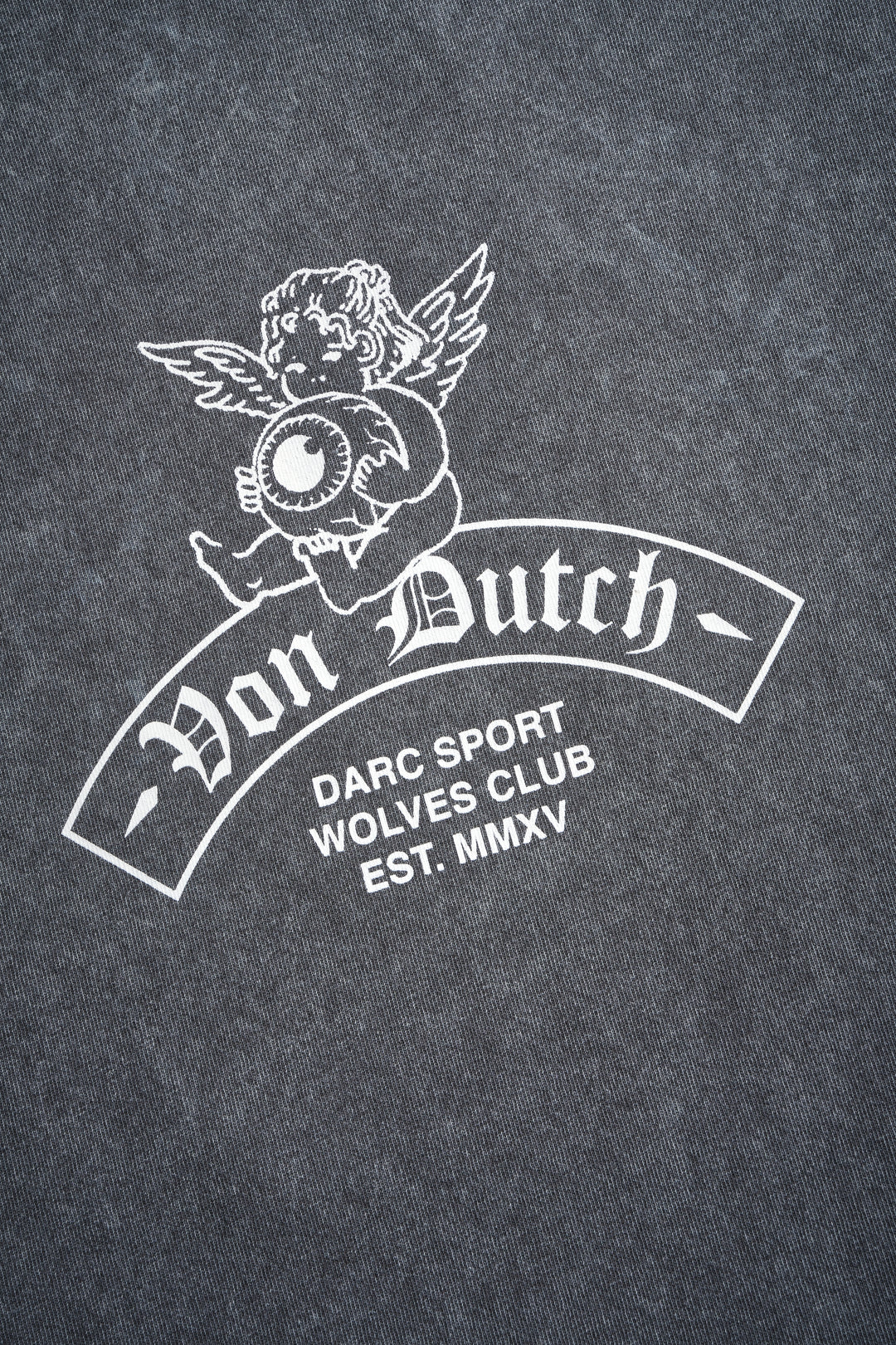 Darc Covenant Grunge Mid-Length Raw Hem Tee in Wolf Gray