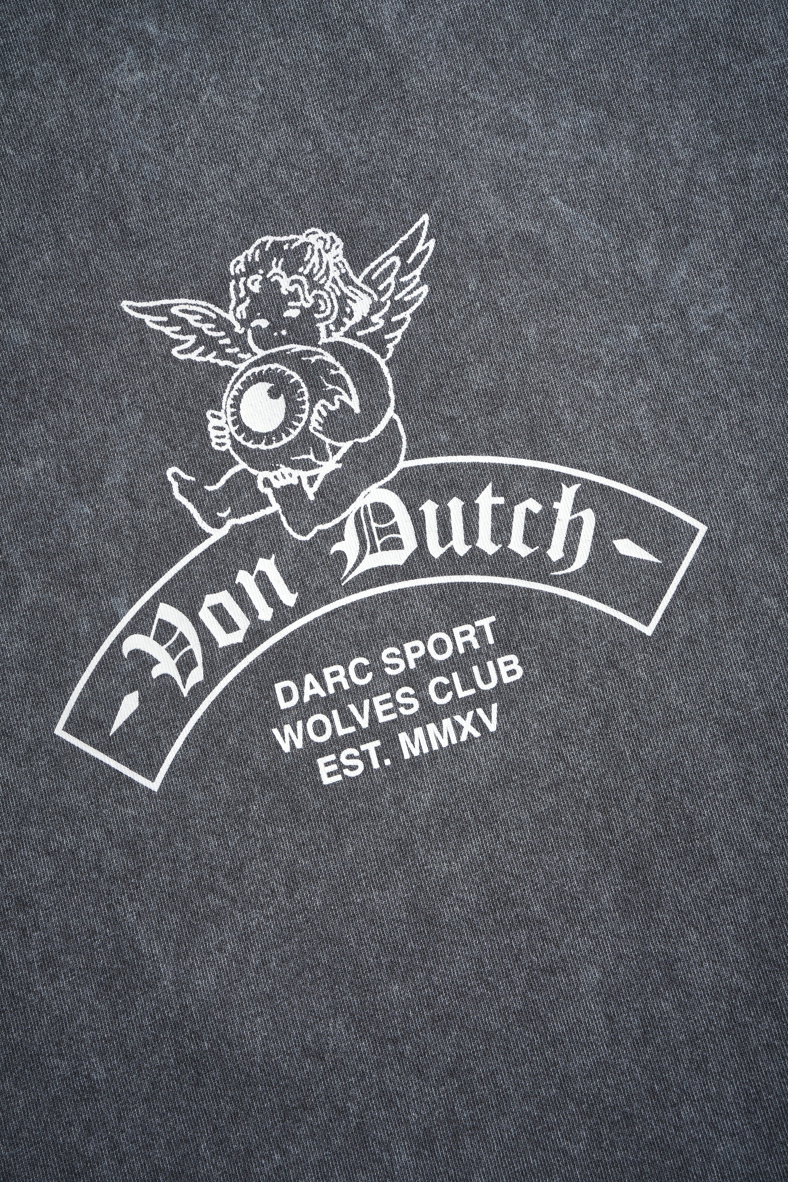 Darc Covenant Grunge Mid-Length Raw Hem Tee in Wolf Gray