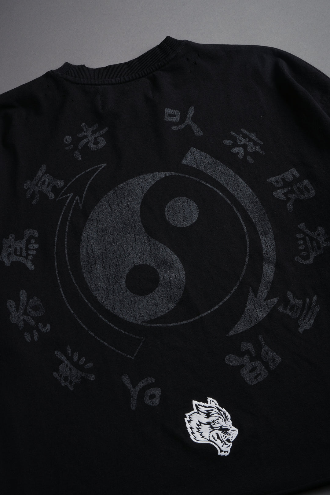 Bruce Lee Forever Distressed Grunge Box Cut Tee V2 in Black