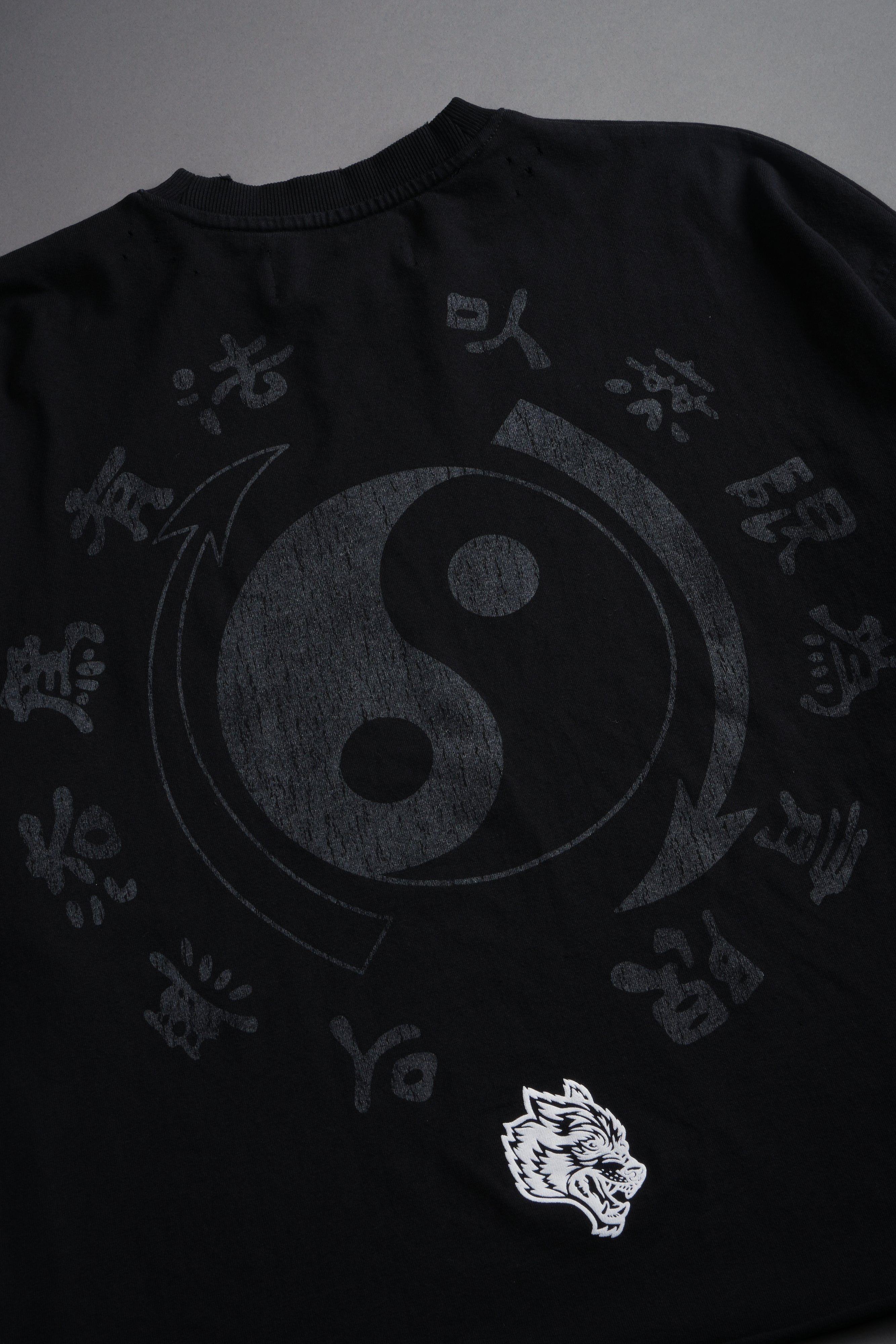 Bruce Lee Forever Distressed Grunge Box Cut Tee V2 in Black