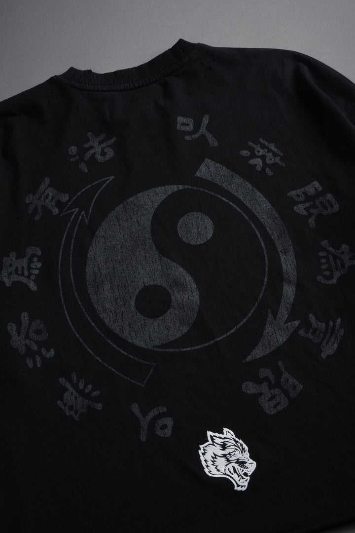 Bruce Lee Forever Distressed Grunge Box Cut Tee V2 in Black