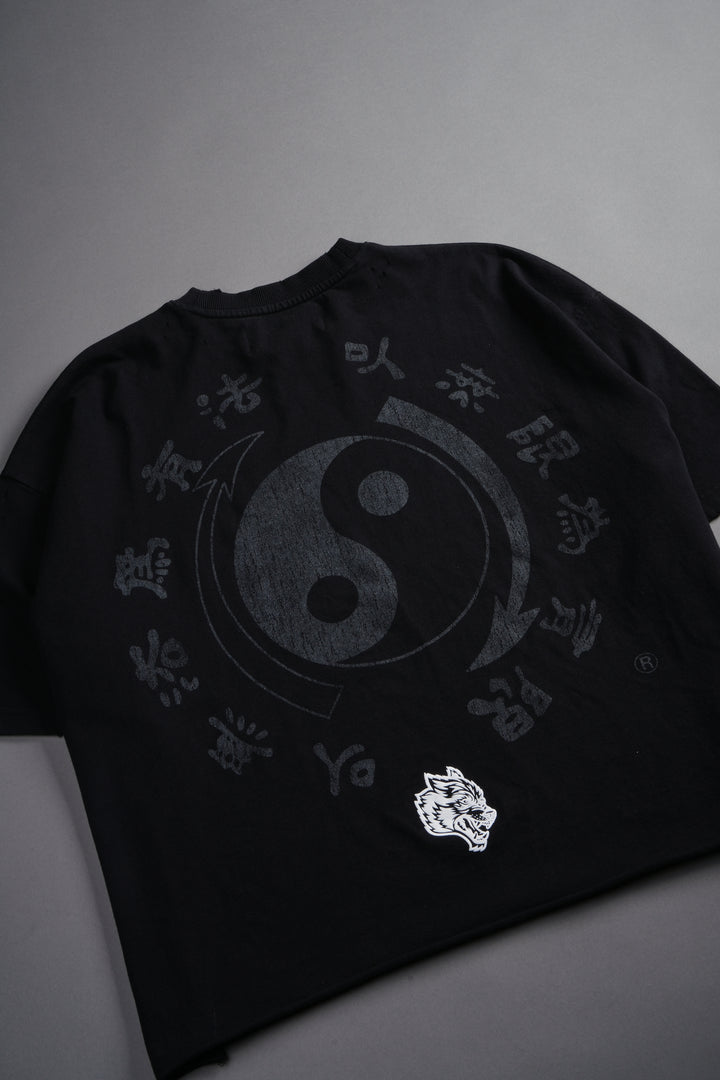 Bruce Lee Forever Distressed Grunge Box Cut Tee V2 in Black