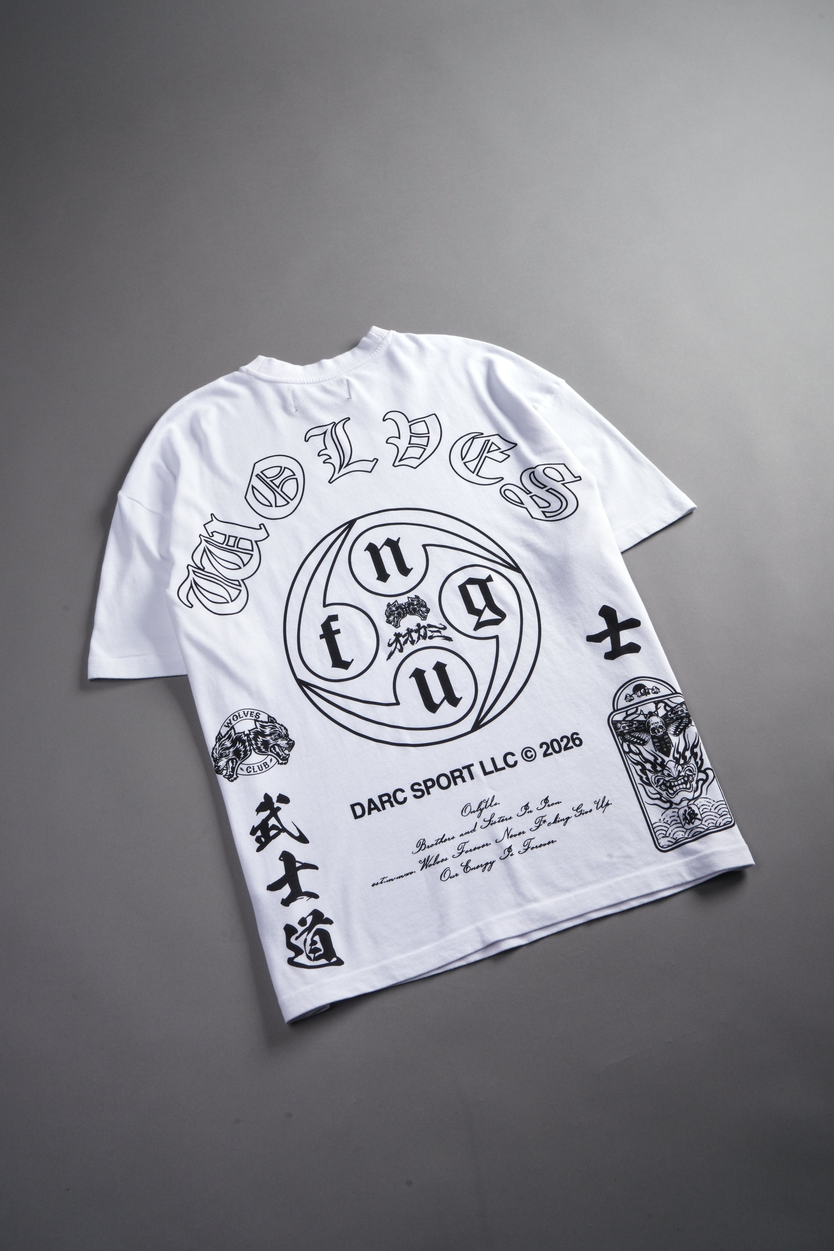 Kazoku Okami Premium Oversized Tee in White