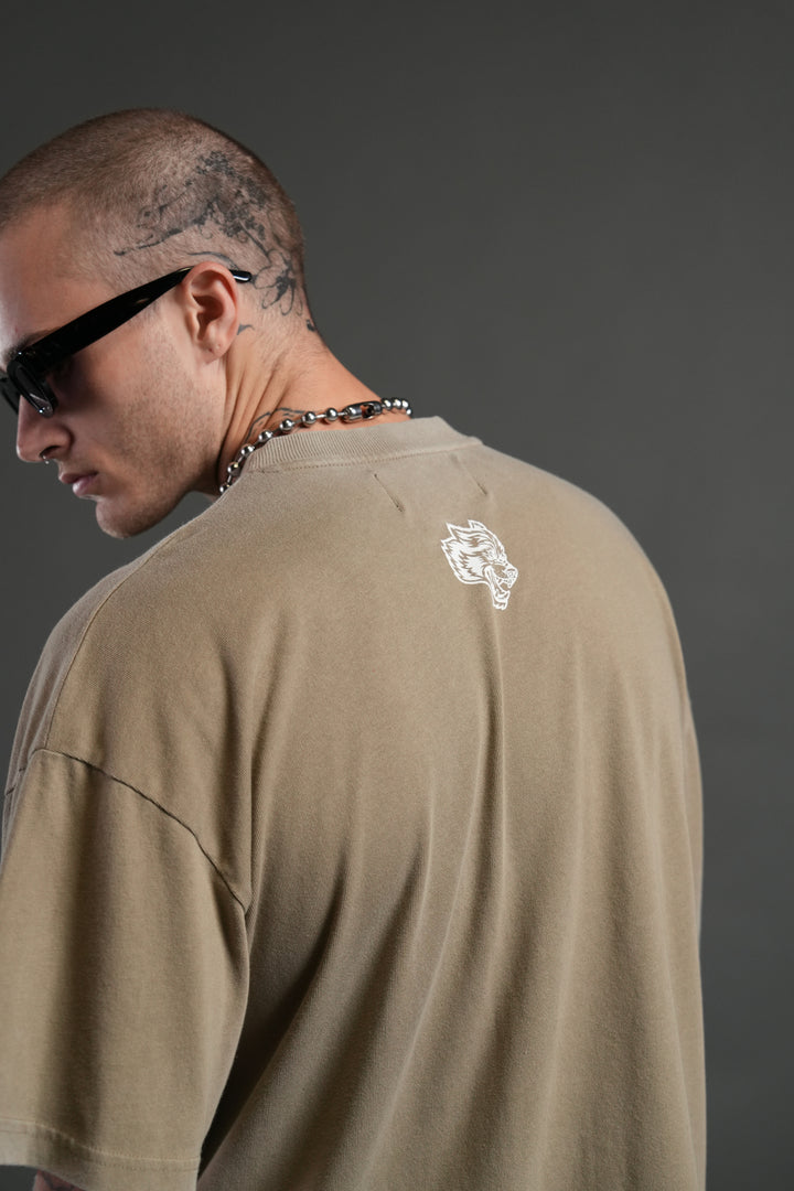 Shielded Heart Unisex "Premium" Oversized Tee in Taupe