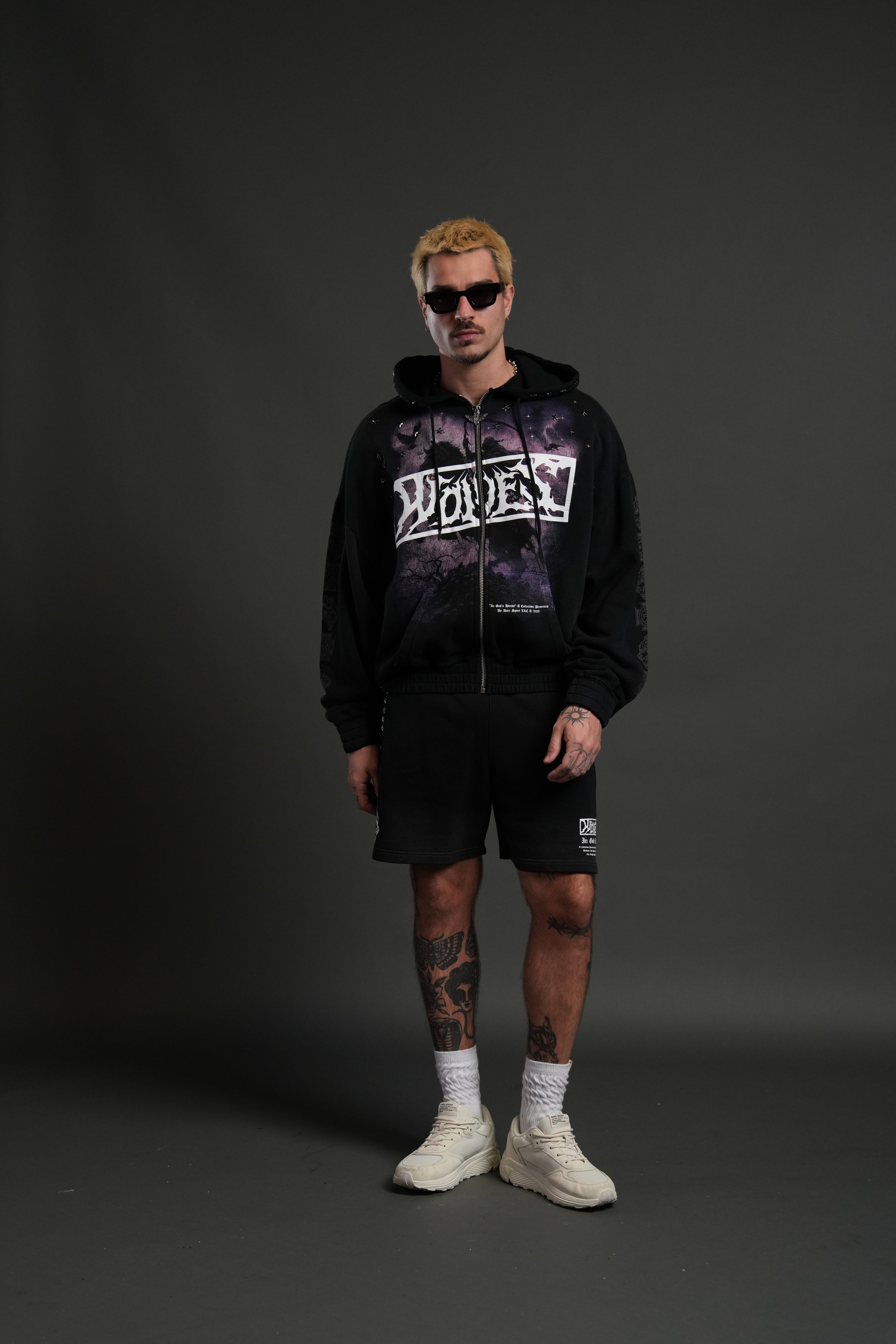 Midnight Horseman "Chambers" Zip Hoodie in Black Drift Wash