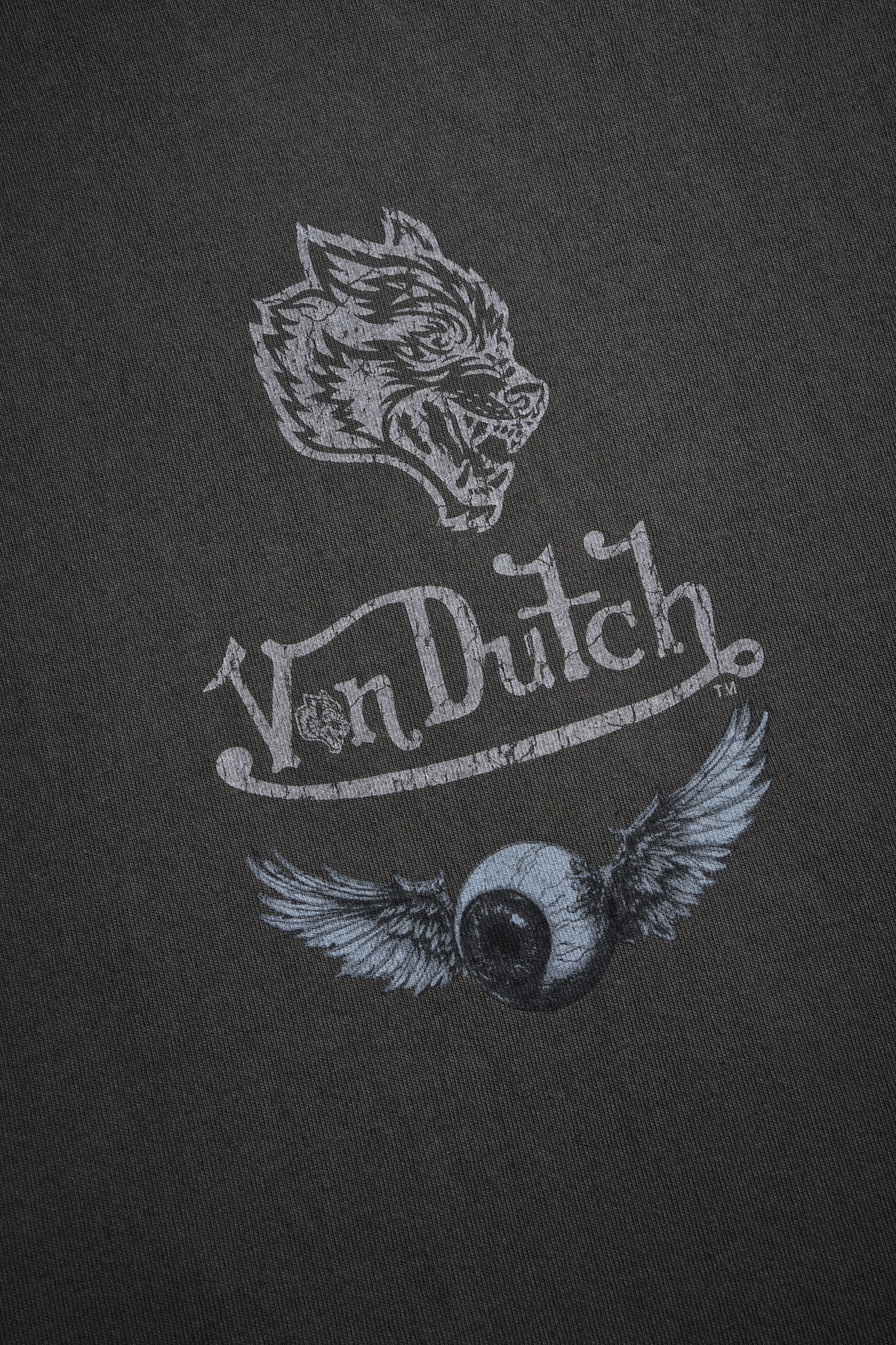 Take-Off Grunge Cut-Off Mid-Length Raw Hem Tee in Wolf Gray