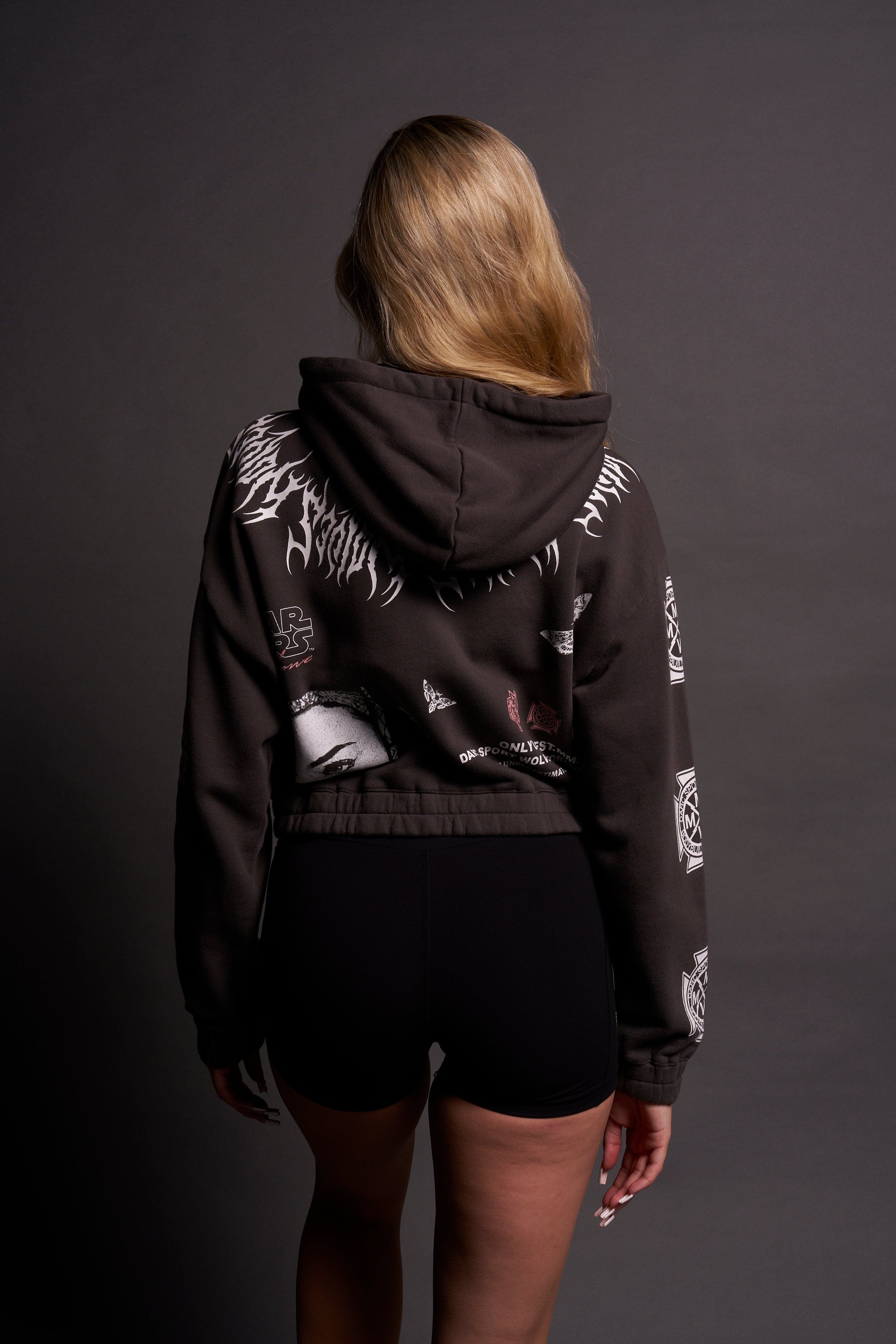 The Power Of The Dark Side Padme "Chambers" (Cropped) Zip Hoodie in Wolf Gray