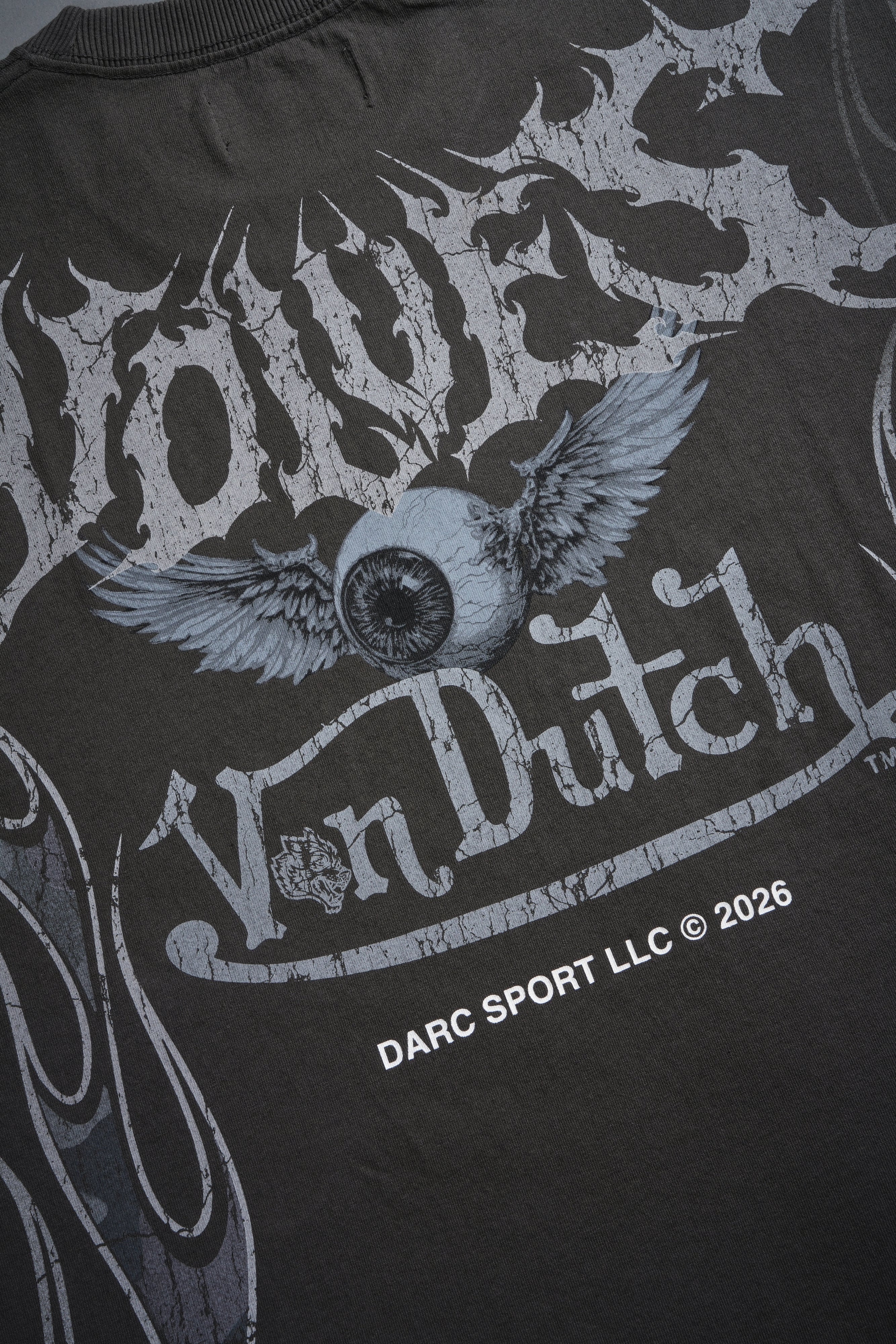 Take-Off Grunge Cut-Off Mid-Length Raw Hem Tee in Wolf Gray