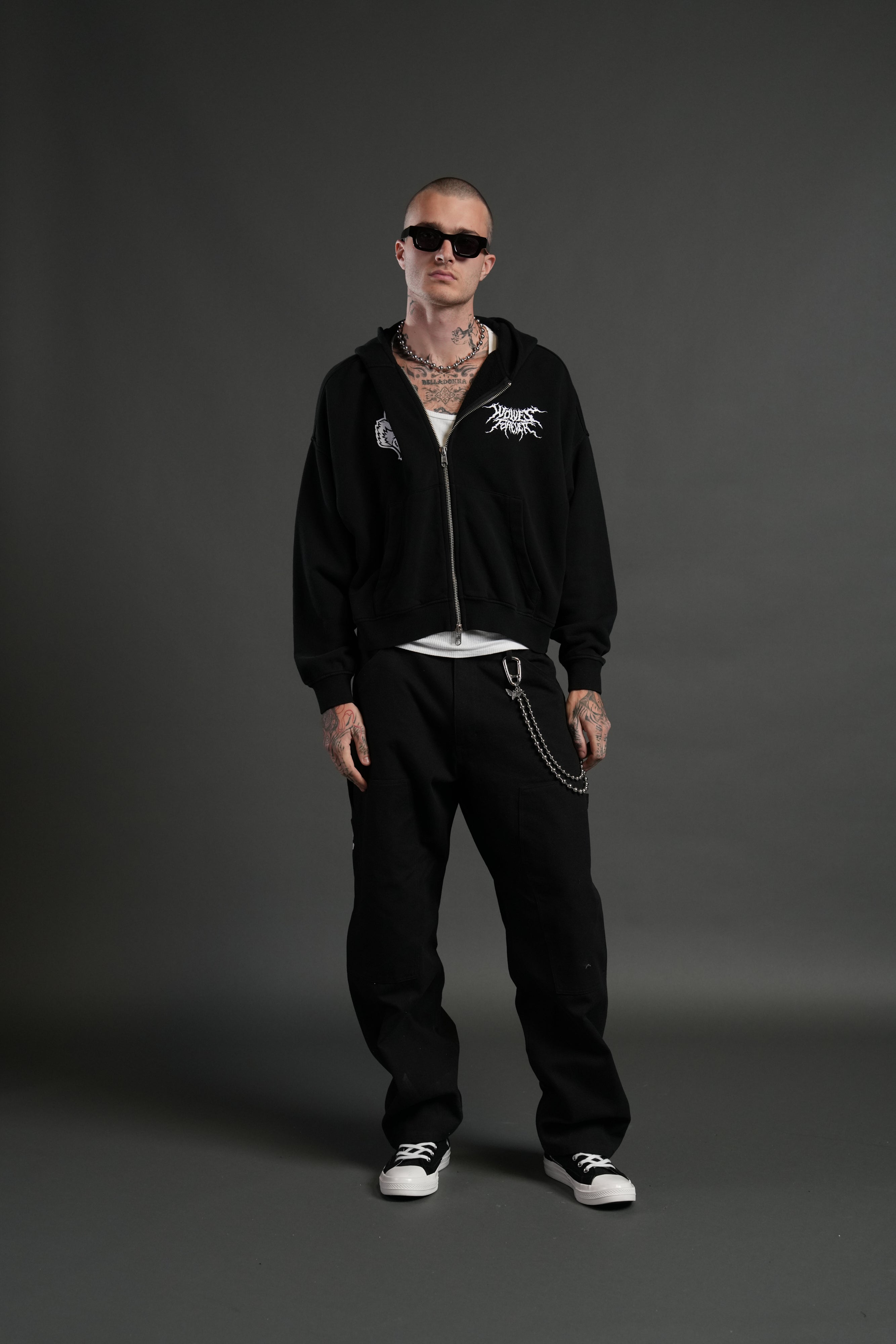 Stand-Off Vex Double Zip Hoodie in Black – DarcSport