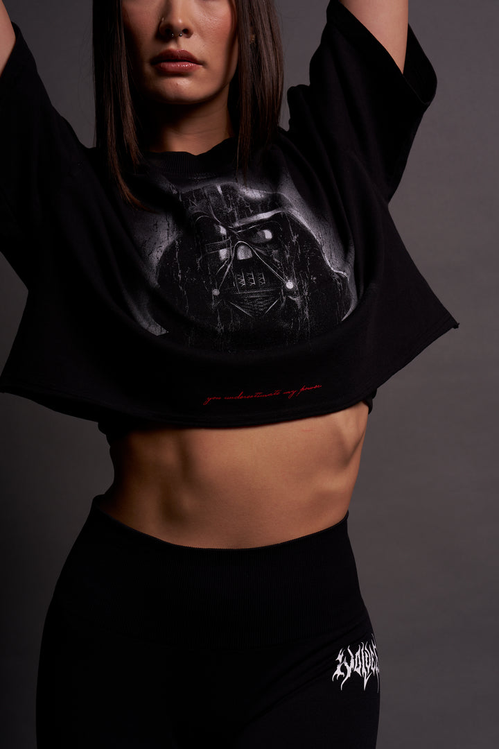 The Power Of The Dark Side Vader Oversized "Grunge" (Cropped) Tee in Black