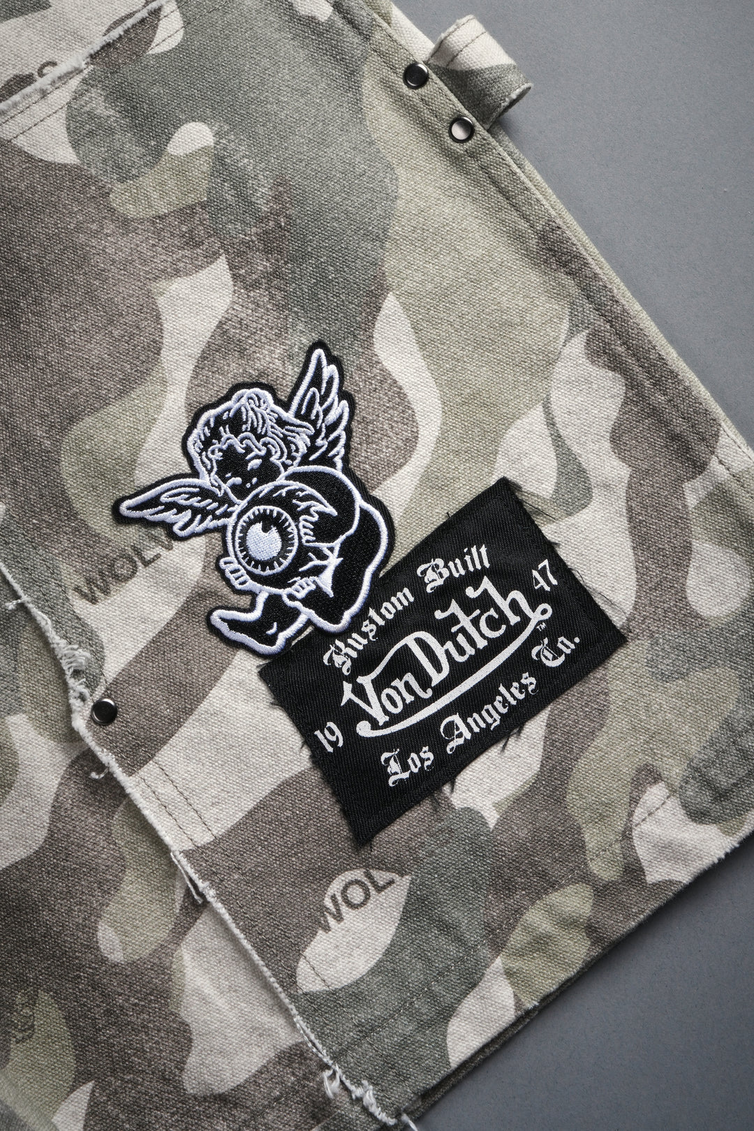 Darc Vice Distressed Denim Carpenter Shorts in DSVD Green Camo