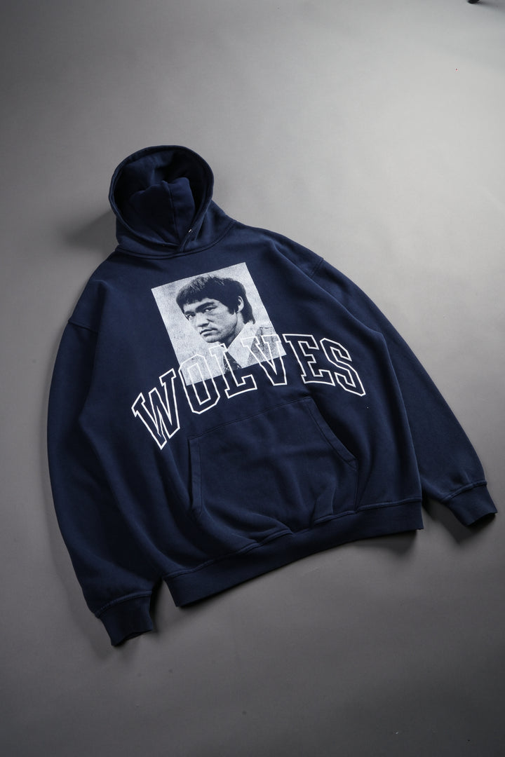 Bruce Lee Forever Pierce Hoodie in Navy