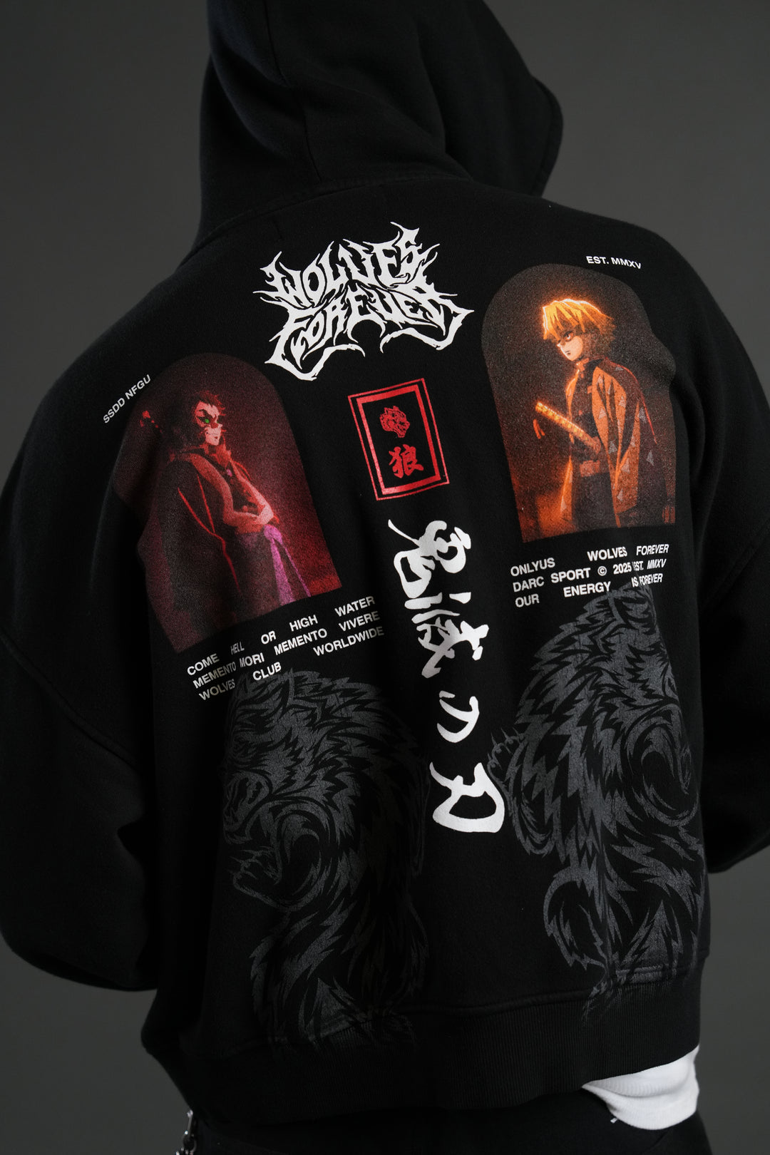 Stand-Off Vex Double Zip Hoodie in Black