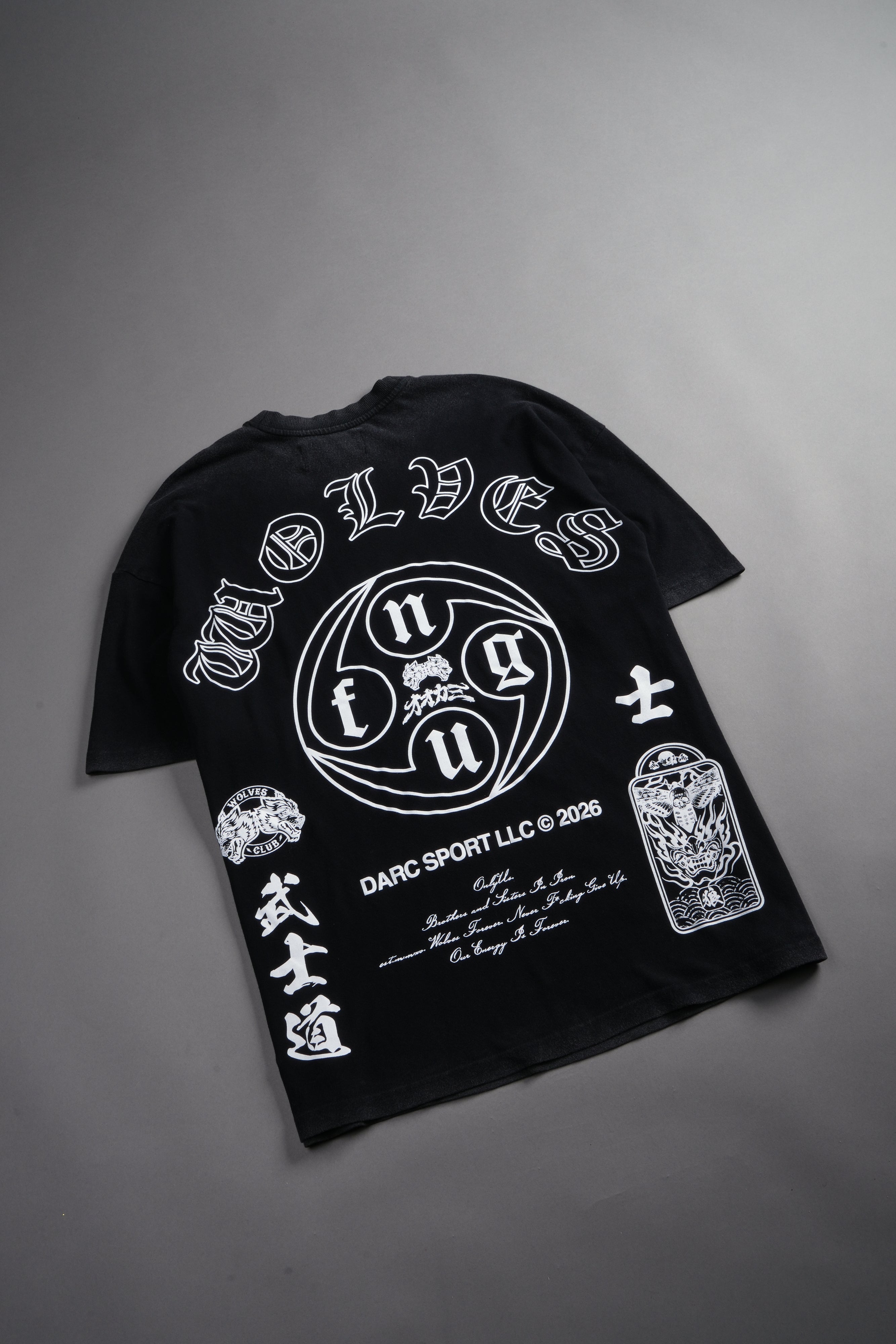 Kazoku Okami Premium Oversized Tee in Black