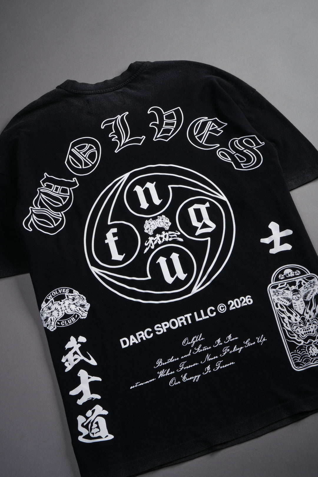 Kazoku Okami Premium Oversized Tee in Black
