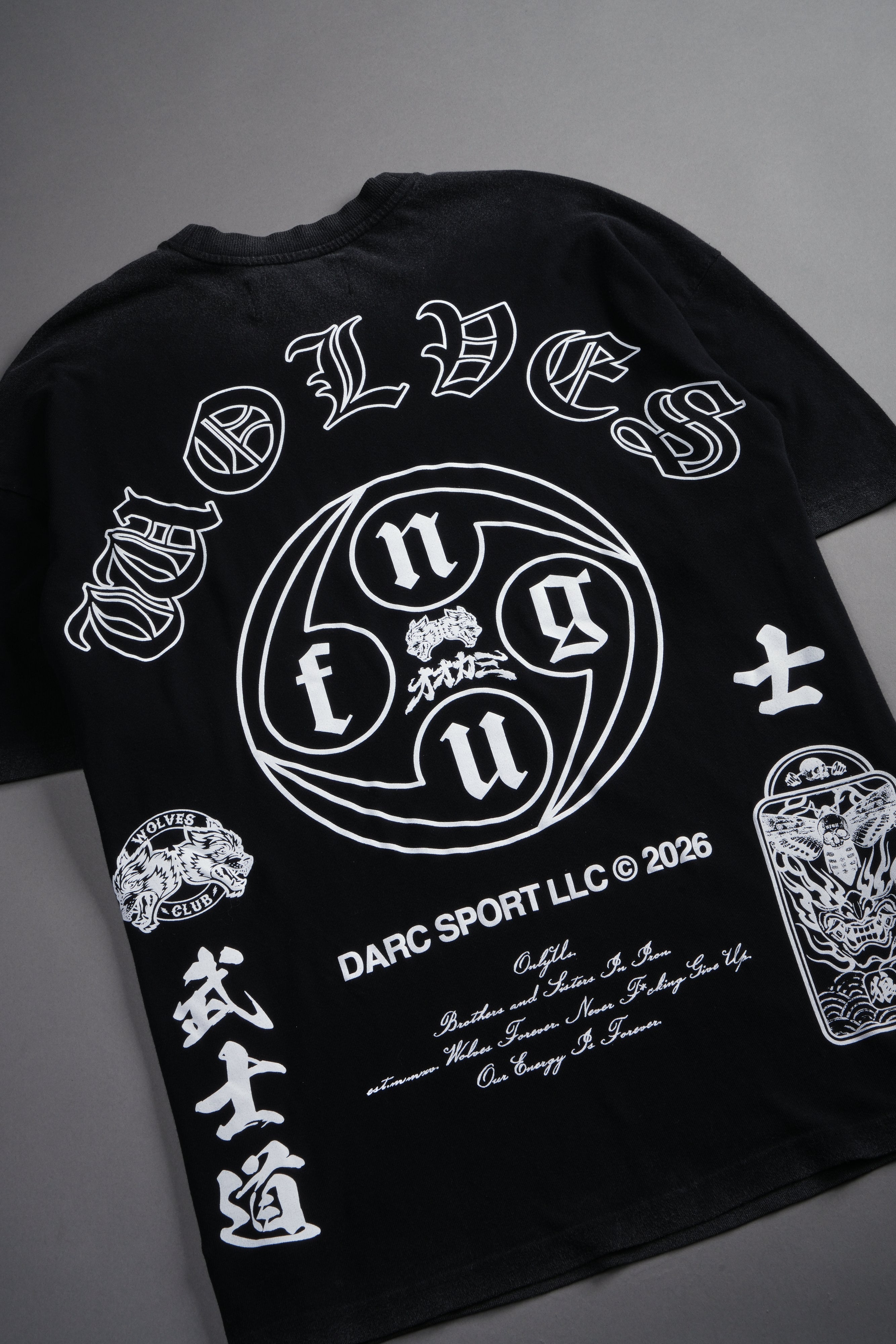 Kazoku Okami Premium Oversized Tee in Black