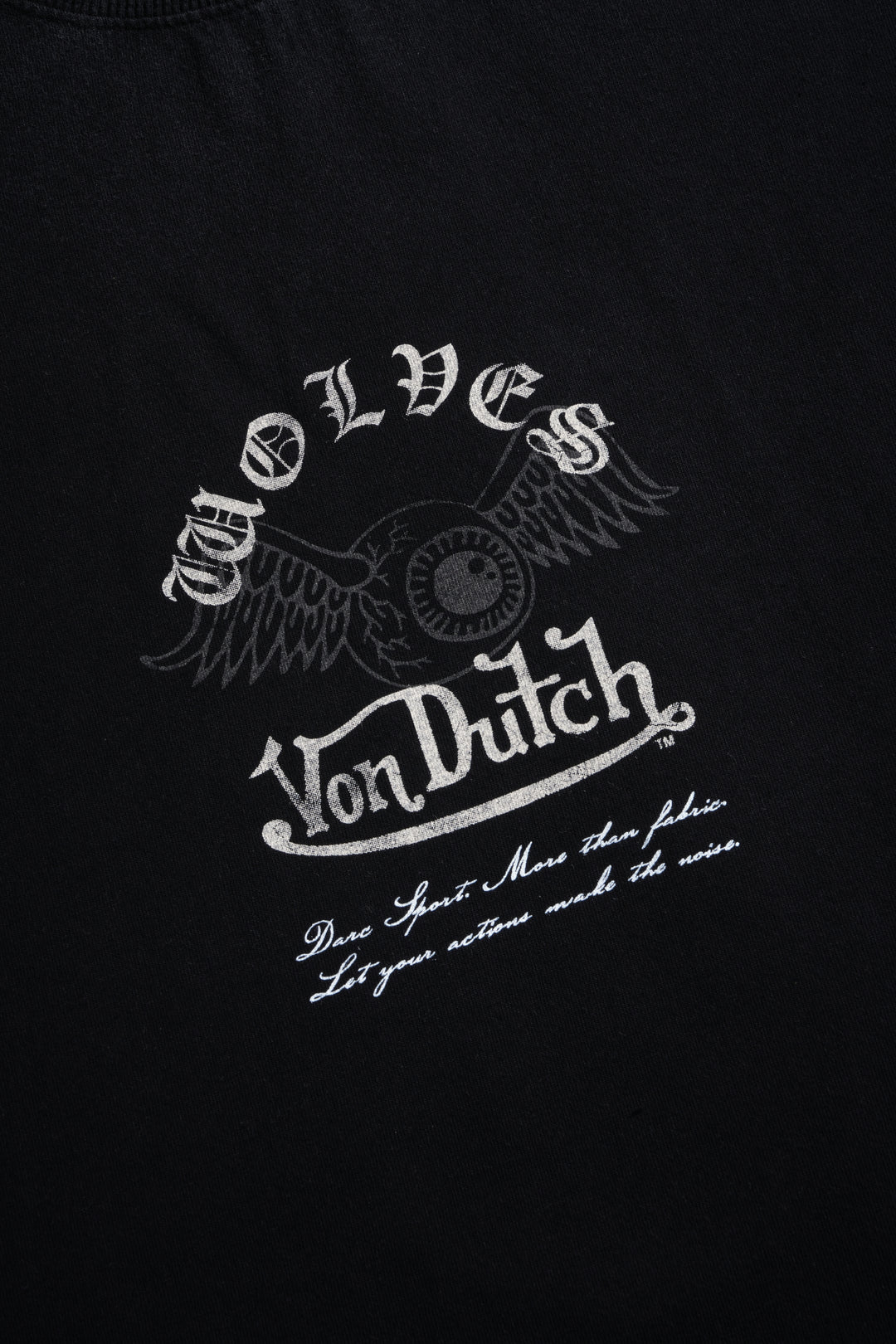 DSVD NFGU Distressed Grunge Cut-Off Mid-Length Raw Hem Tee in Black