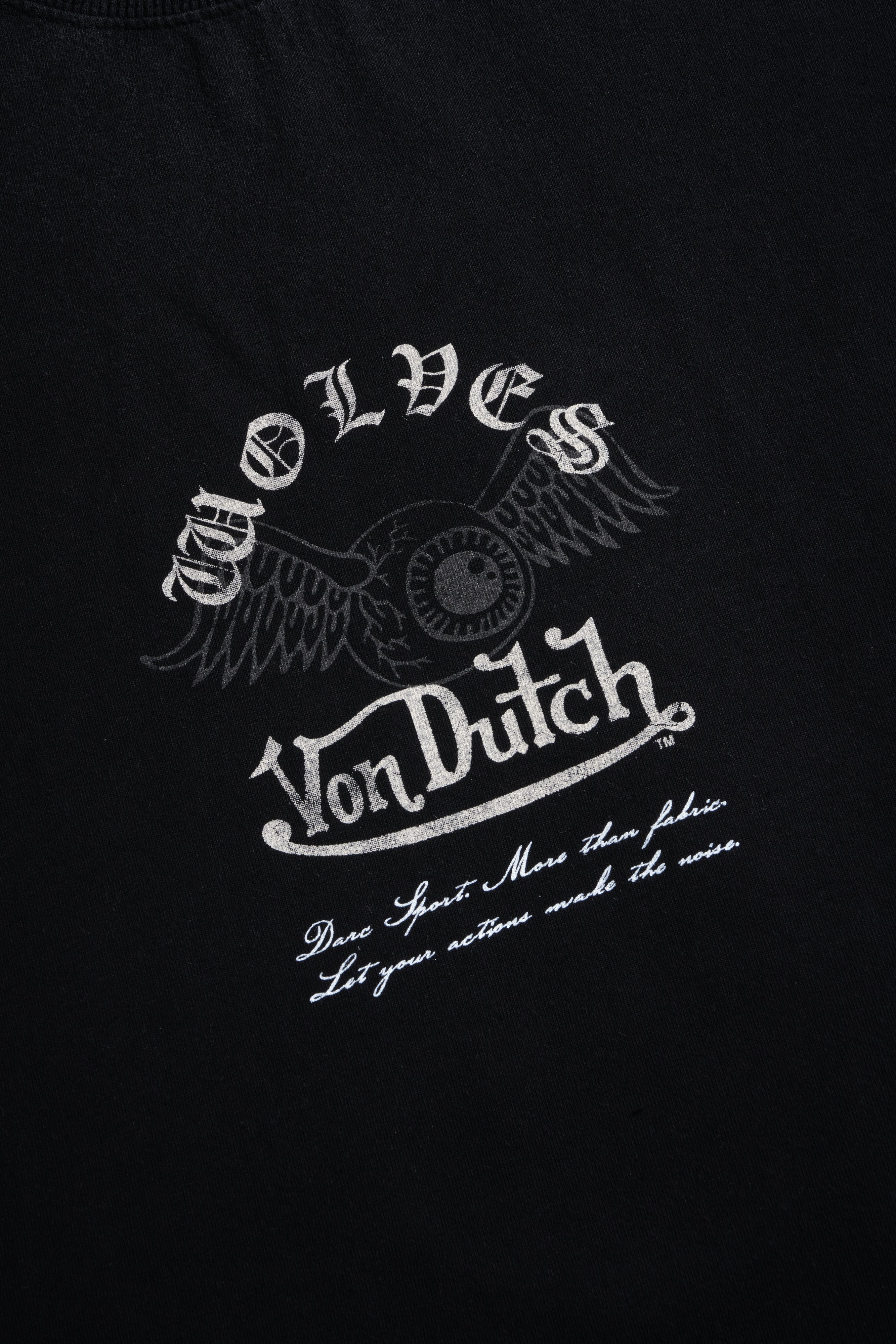 DSVD NFGU Distressed Grunge Cut-Off Mid-Length Raw Hem Tee in Black