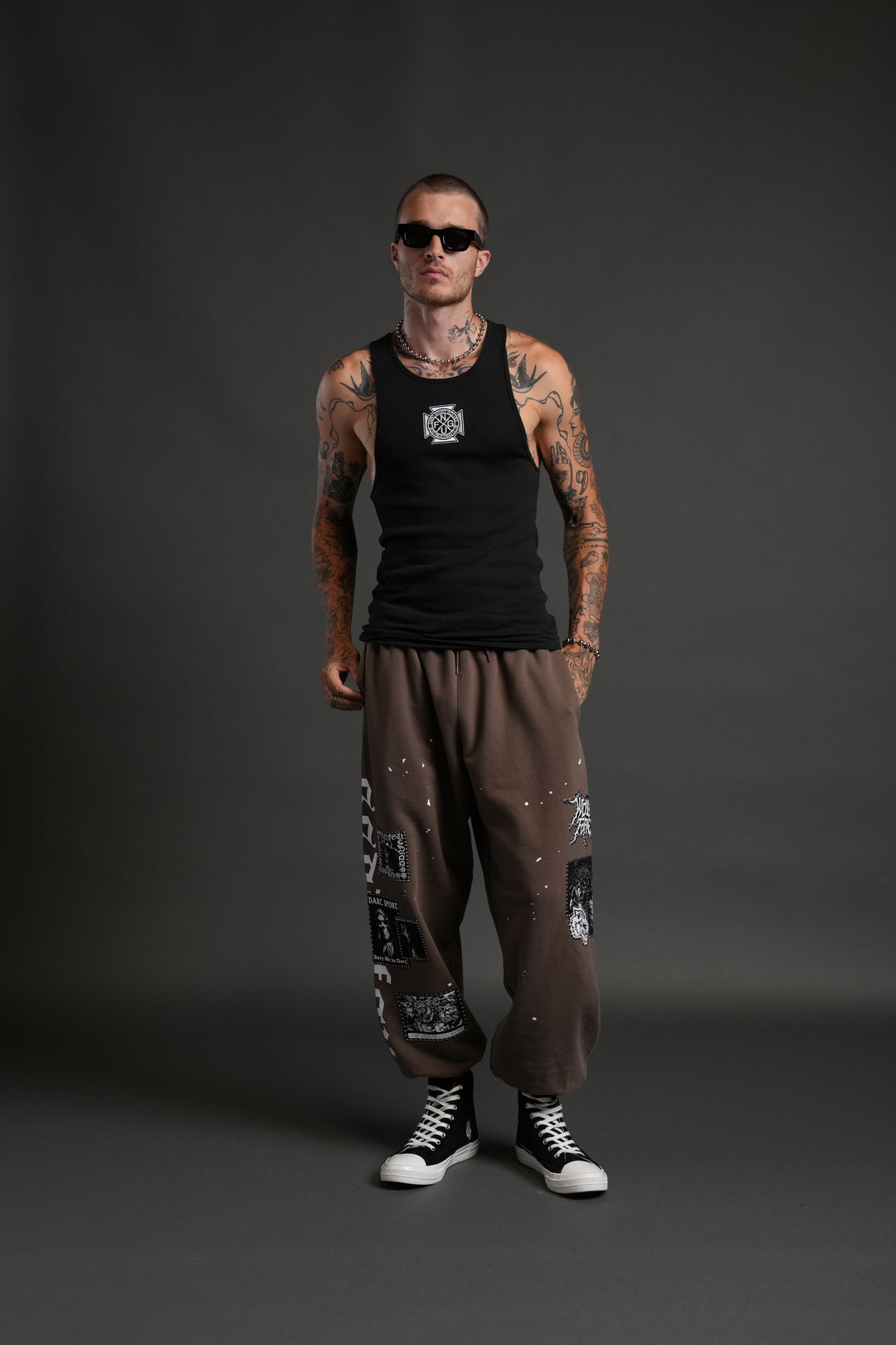 Stitched In Unisex Lounger Sweat Pants in Desert Dust Vandal Wash