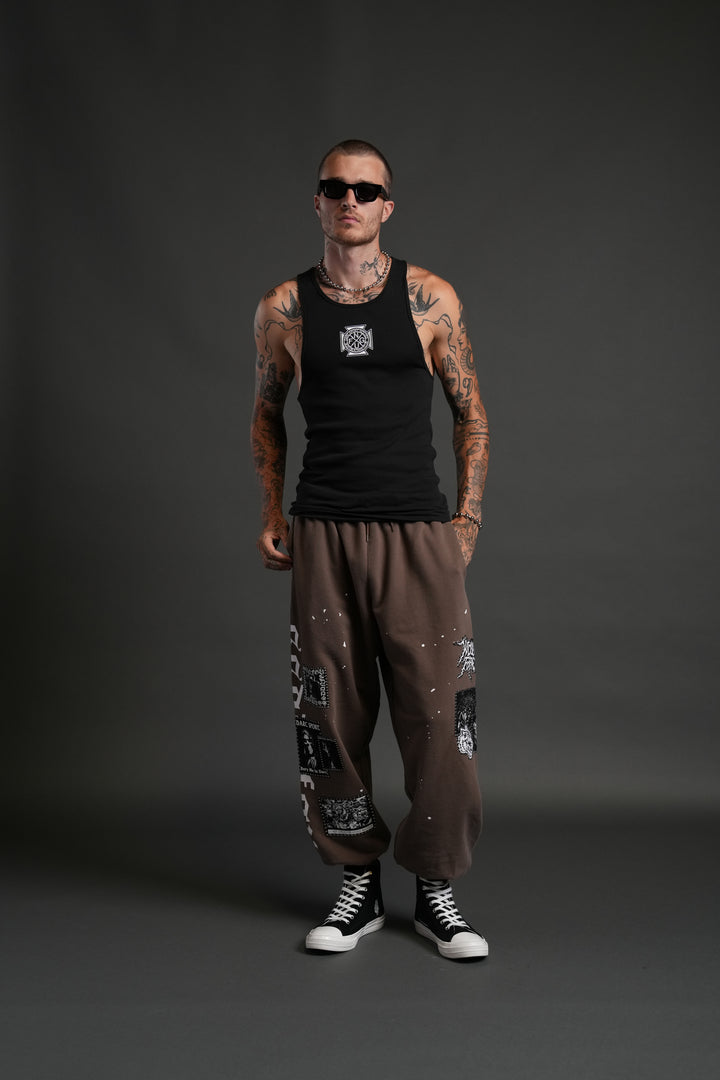 Stitched In Unisex Lounger Sweat Pants in Desert Dust Vandal Wash