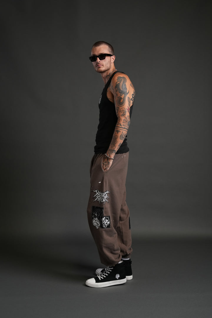 Stitched In Unisex Lounger Sweat Pants in Desert Dust Vandal Wash