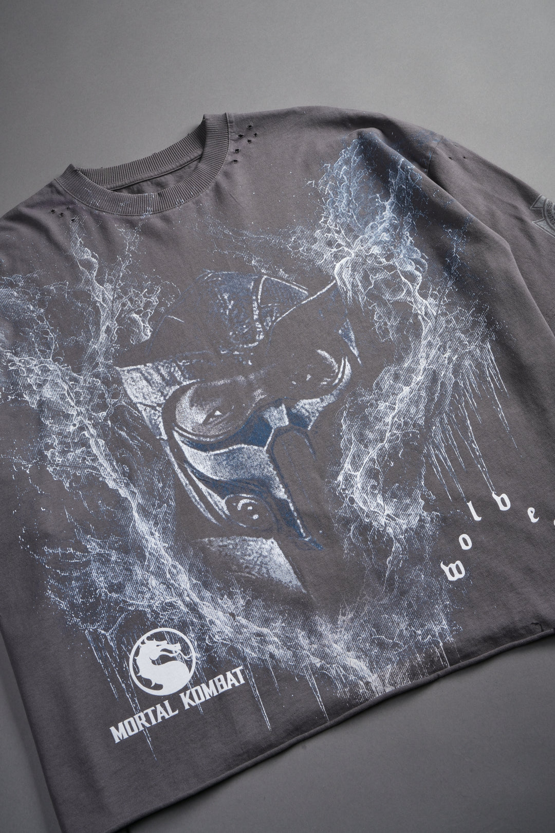 Sub-Zero Distressed Grunge Box Cut Tee V2 in Slate Gray