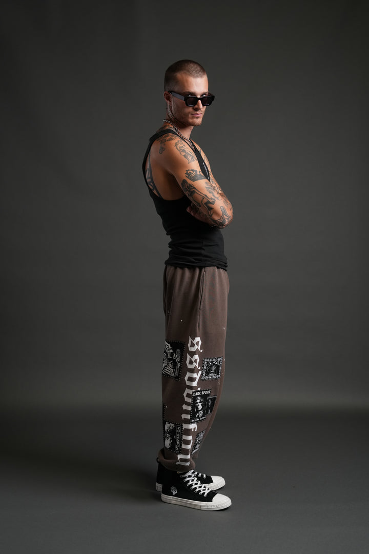 Stitched In Unisex Lounger Sweat Pants in Desert Dust Vandal Wash