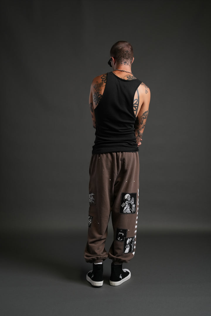 Stitched In Unisex Lounger Sweat Pants in Desert Dust Vandal Wash