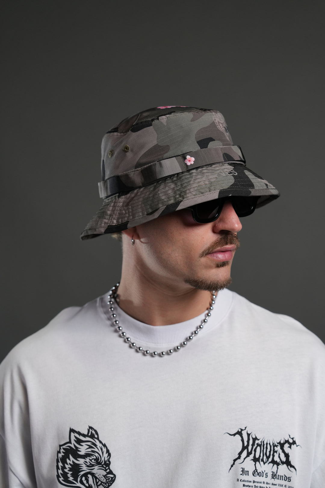 Wolf Patch V2 Boonie Bucket Hat in Vintage Blossom Woodland Camo