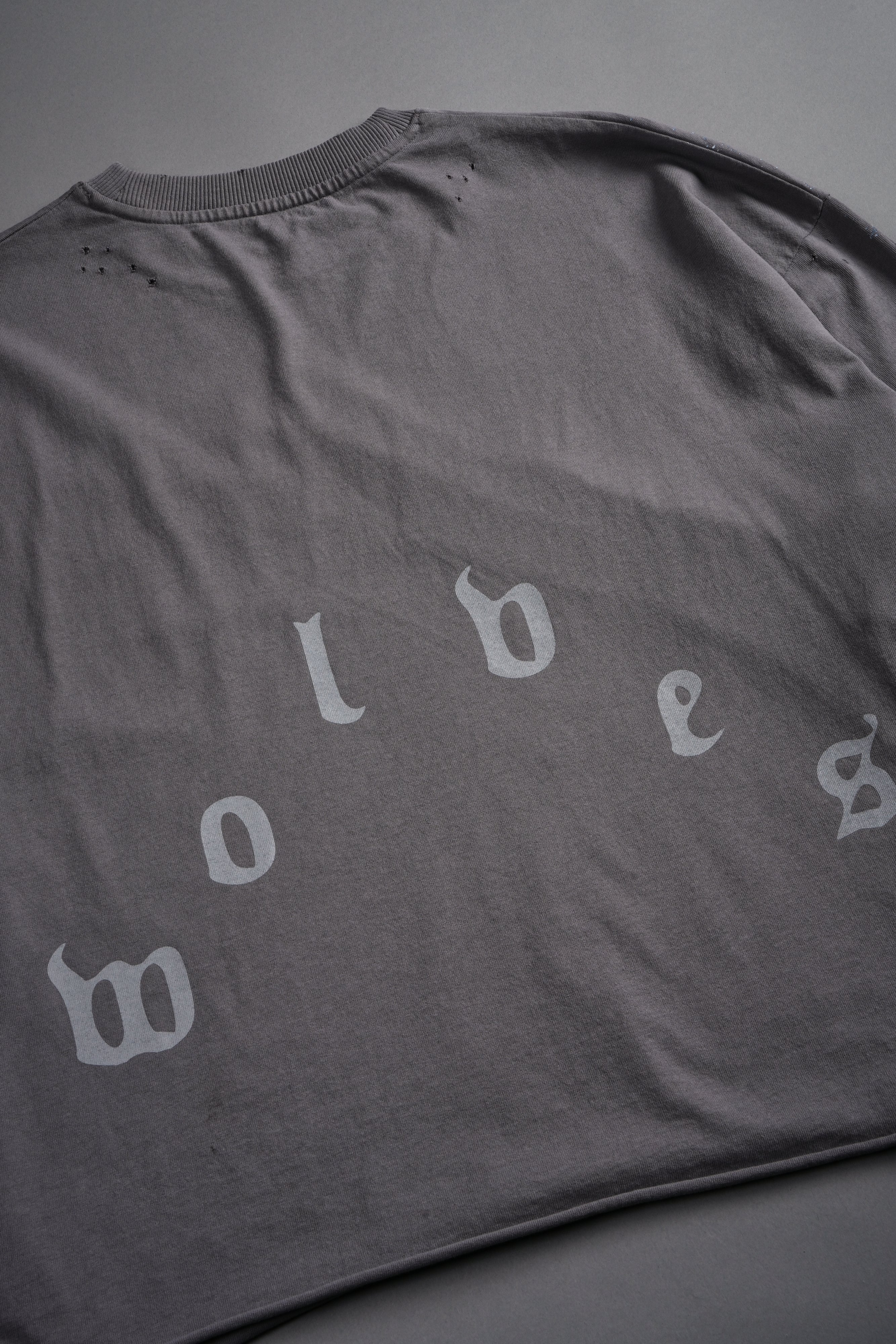 Sub-Zero Distressed Grunge Box Cut Tee V2 in Slate Gray